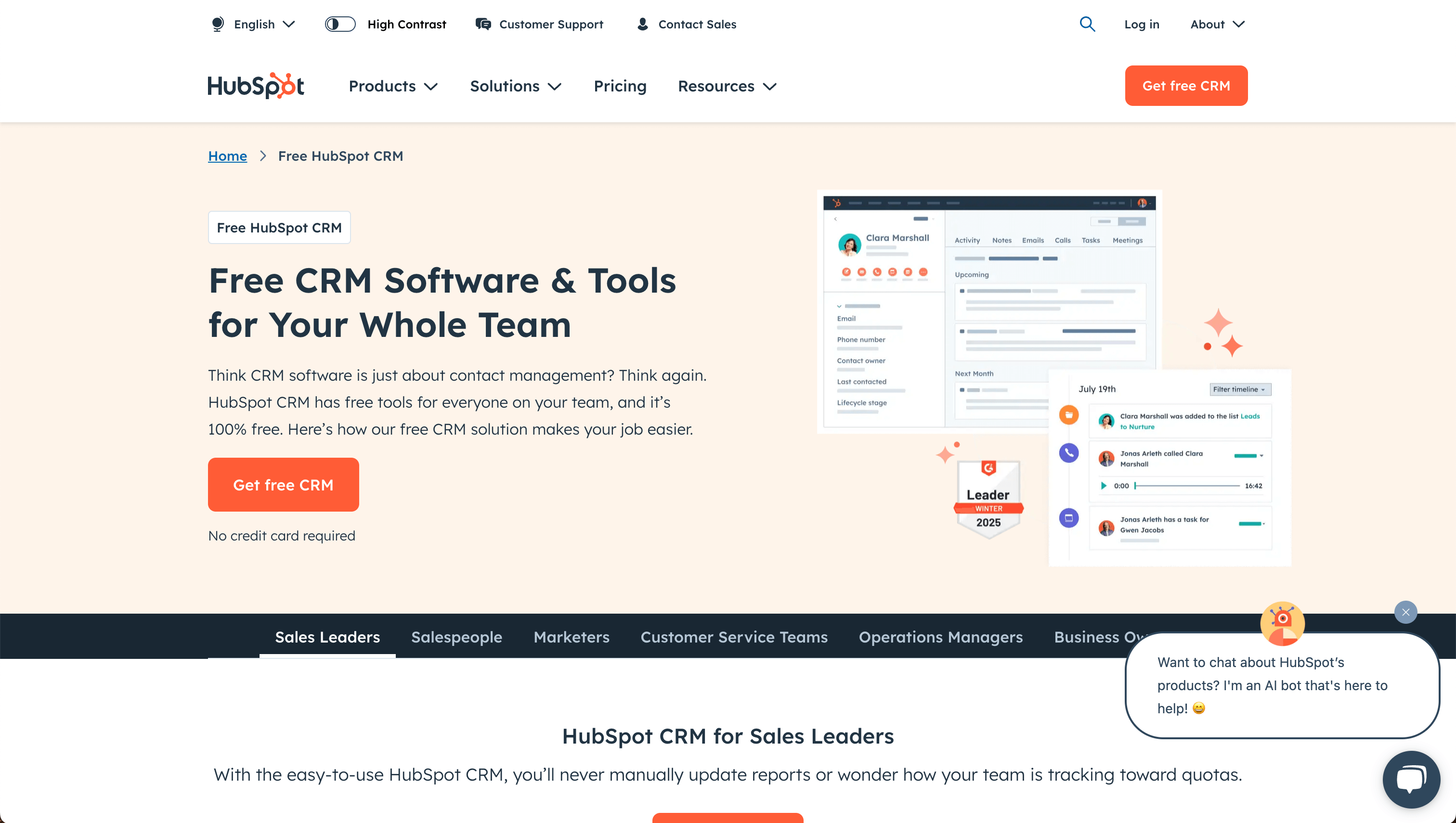 HubSpot CRM screenshot