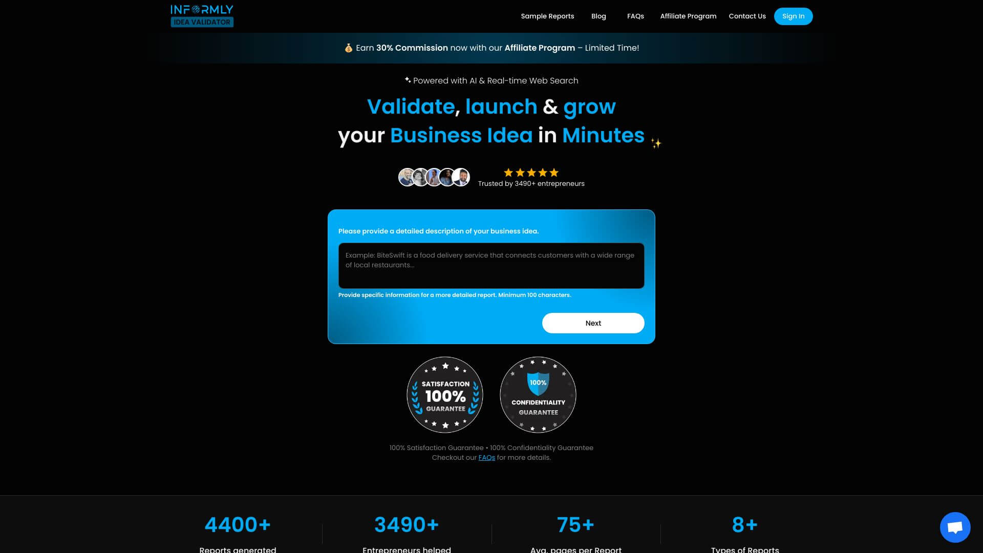 Informly Idea Validator screenshot