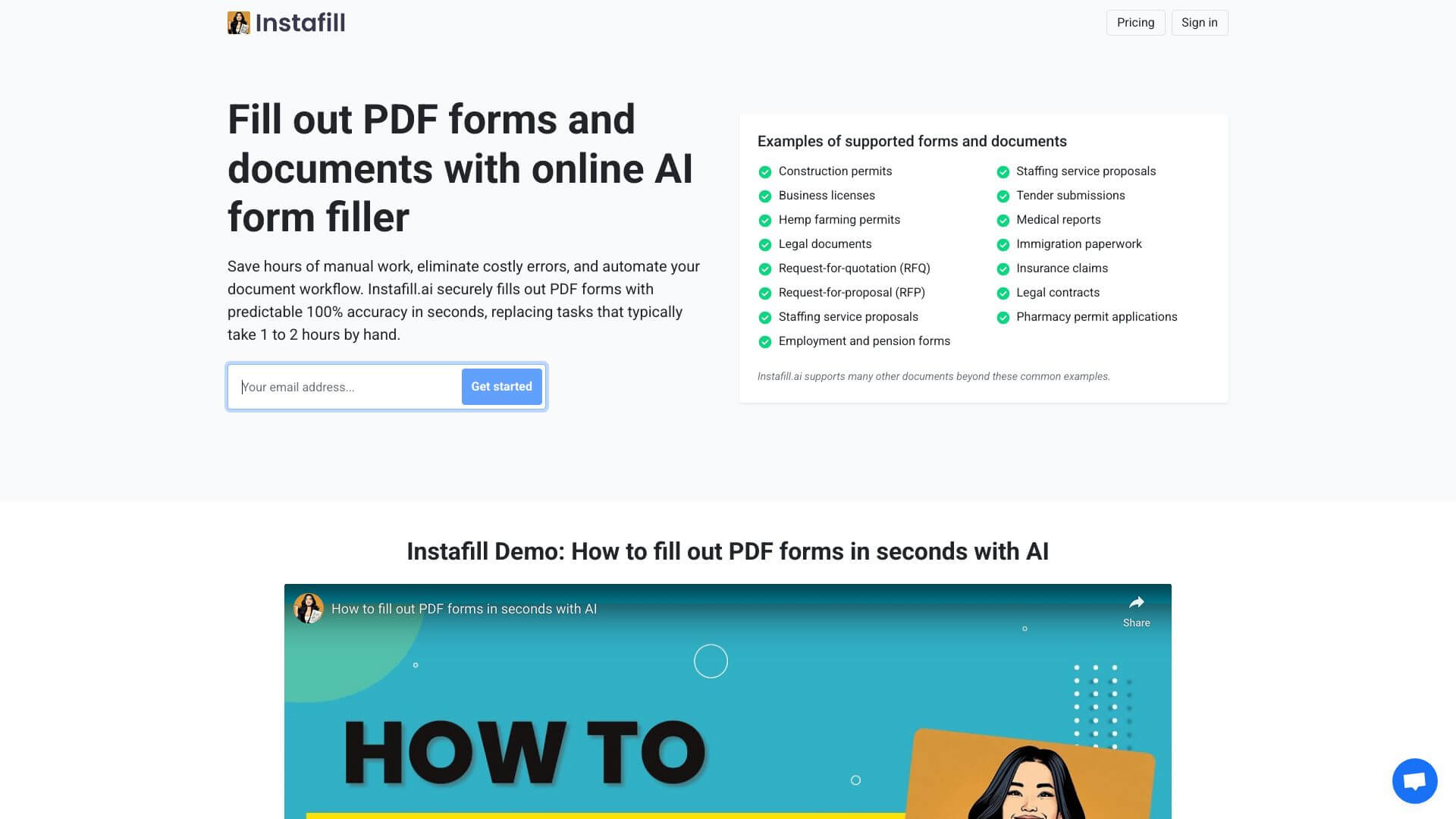 Instafill.ai screenshot