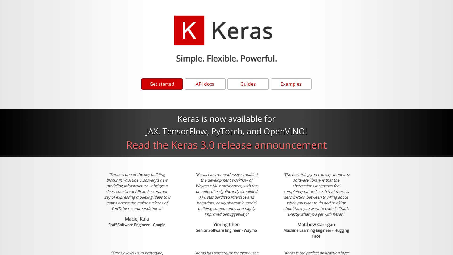 Keras screenshot