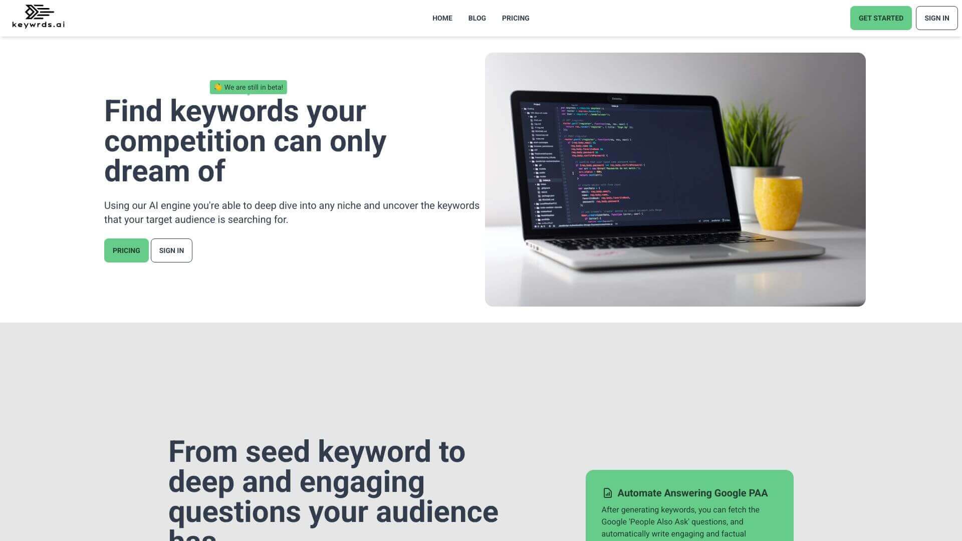 Keywrds AI screenshot