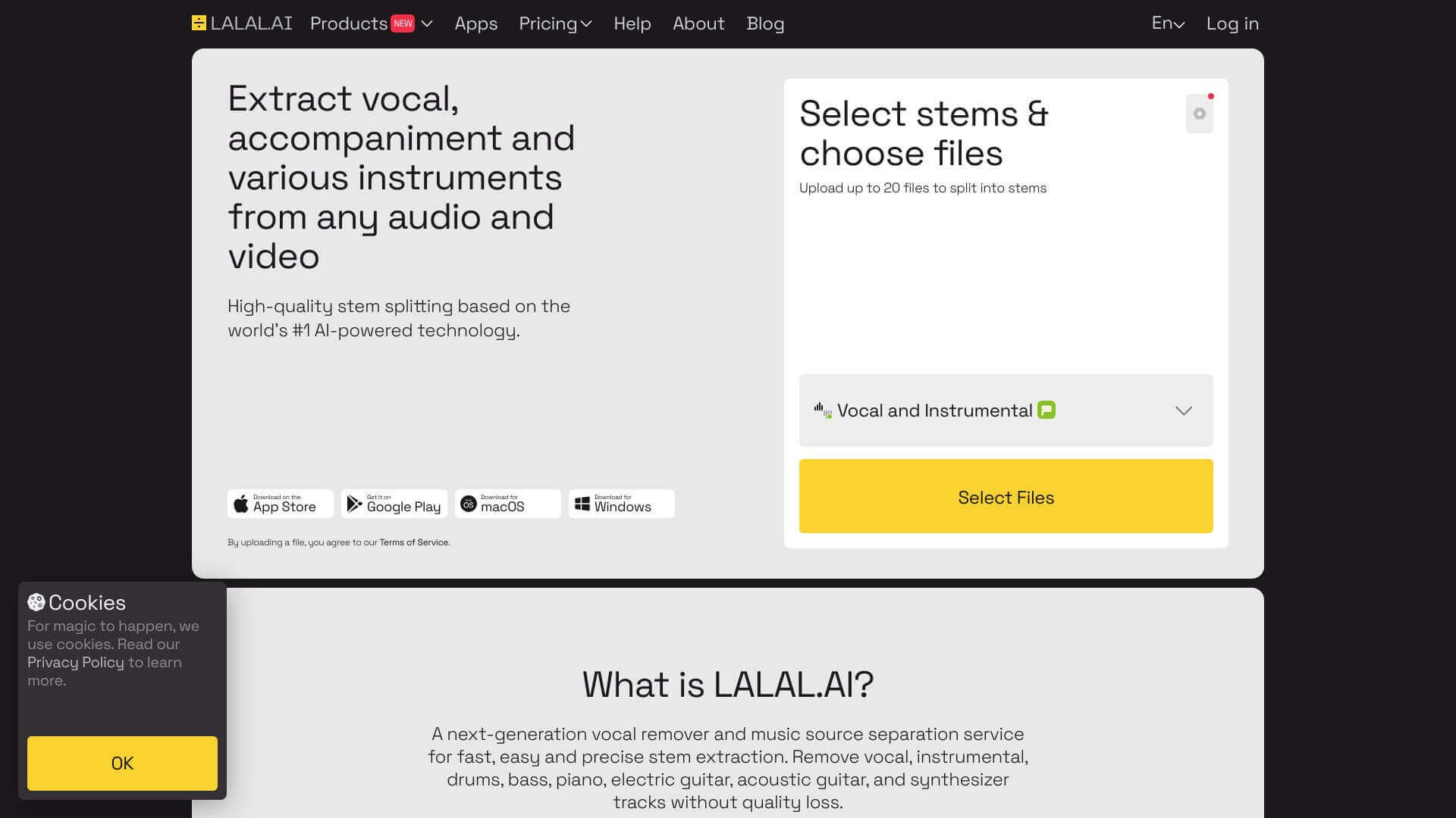 Lalal ai screenshot