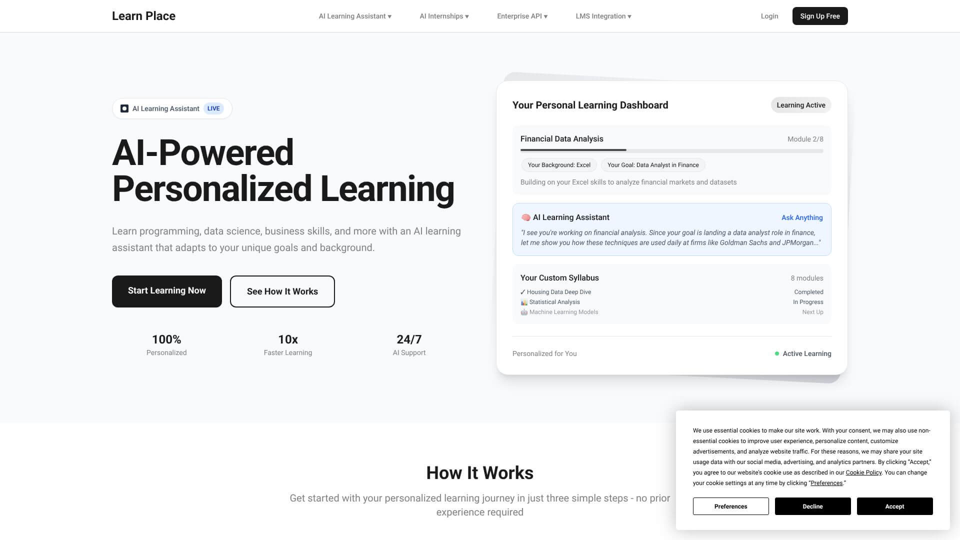 Learn Place AI Learning Assistant screenshot