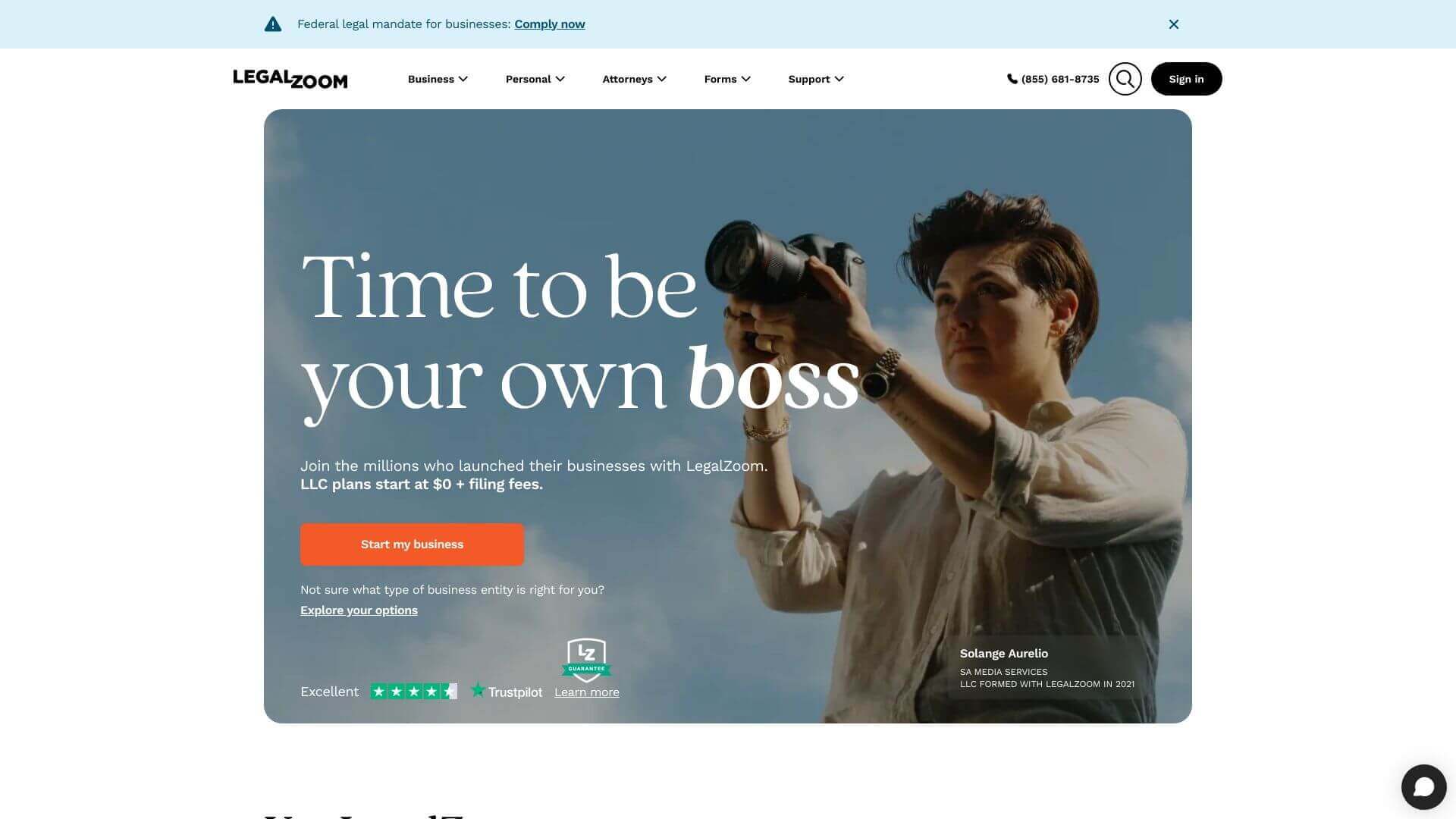 LegalZoom screenshot