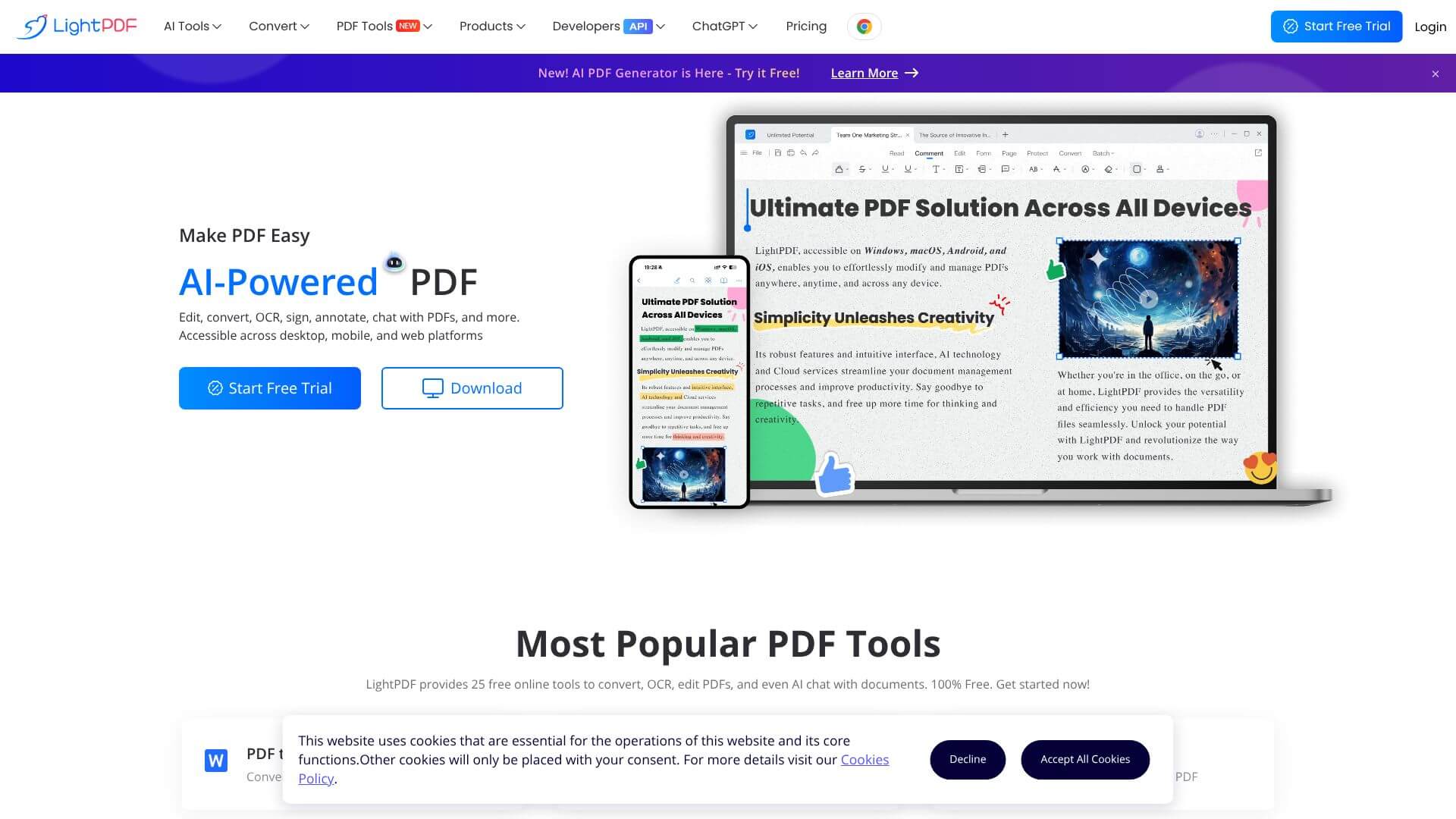 Lightpdf.com screenshot