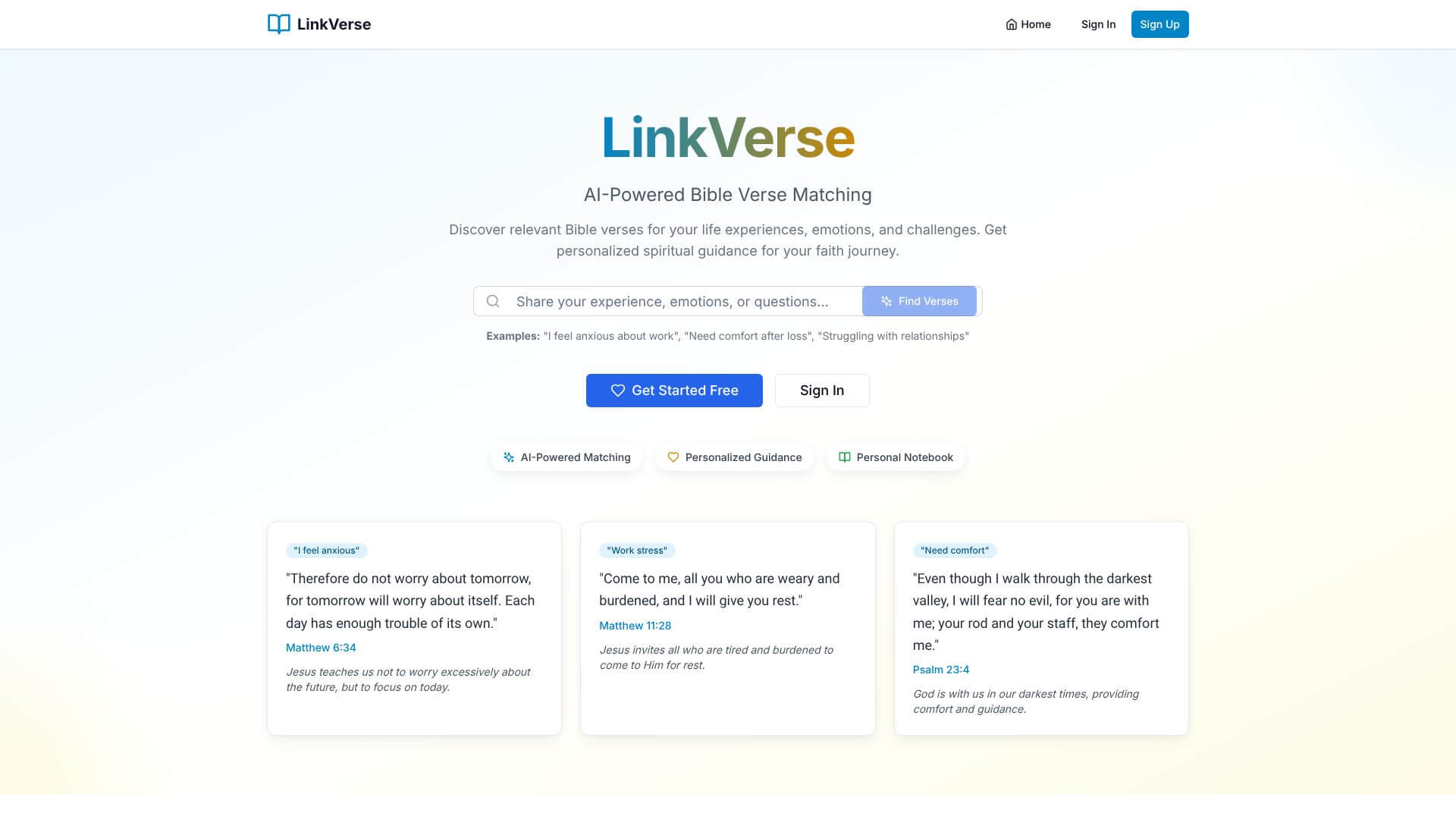 LinkVerse - AI Bible Verse Search screenshot