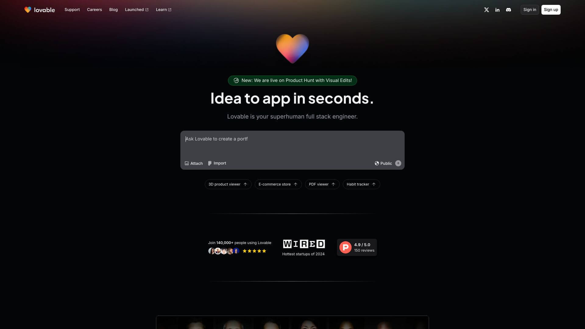 Lovable screenshot