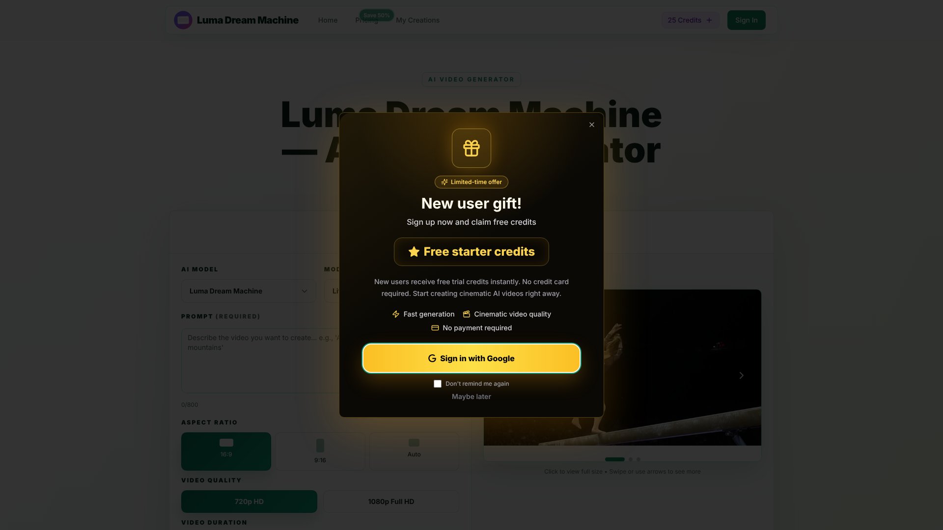 luma dream machine screenshot