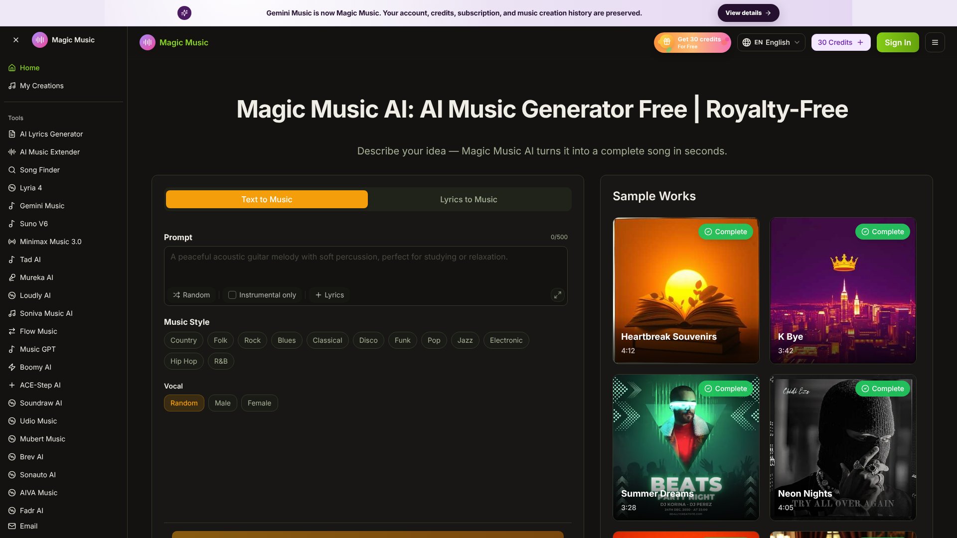 Magic Music screenshot