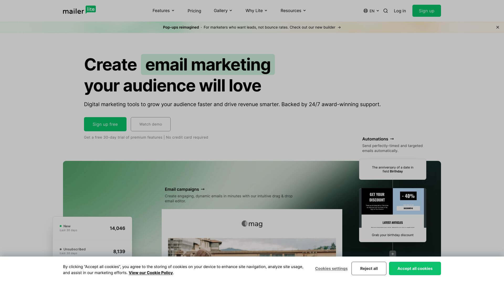 MailerLite screenshot