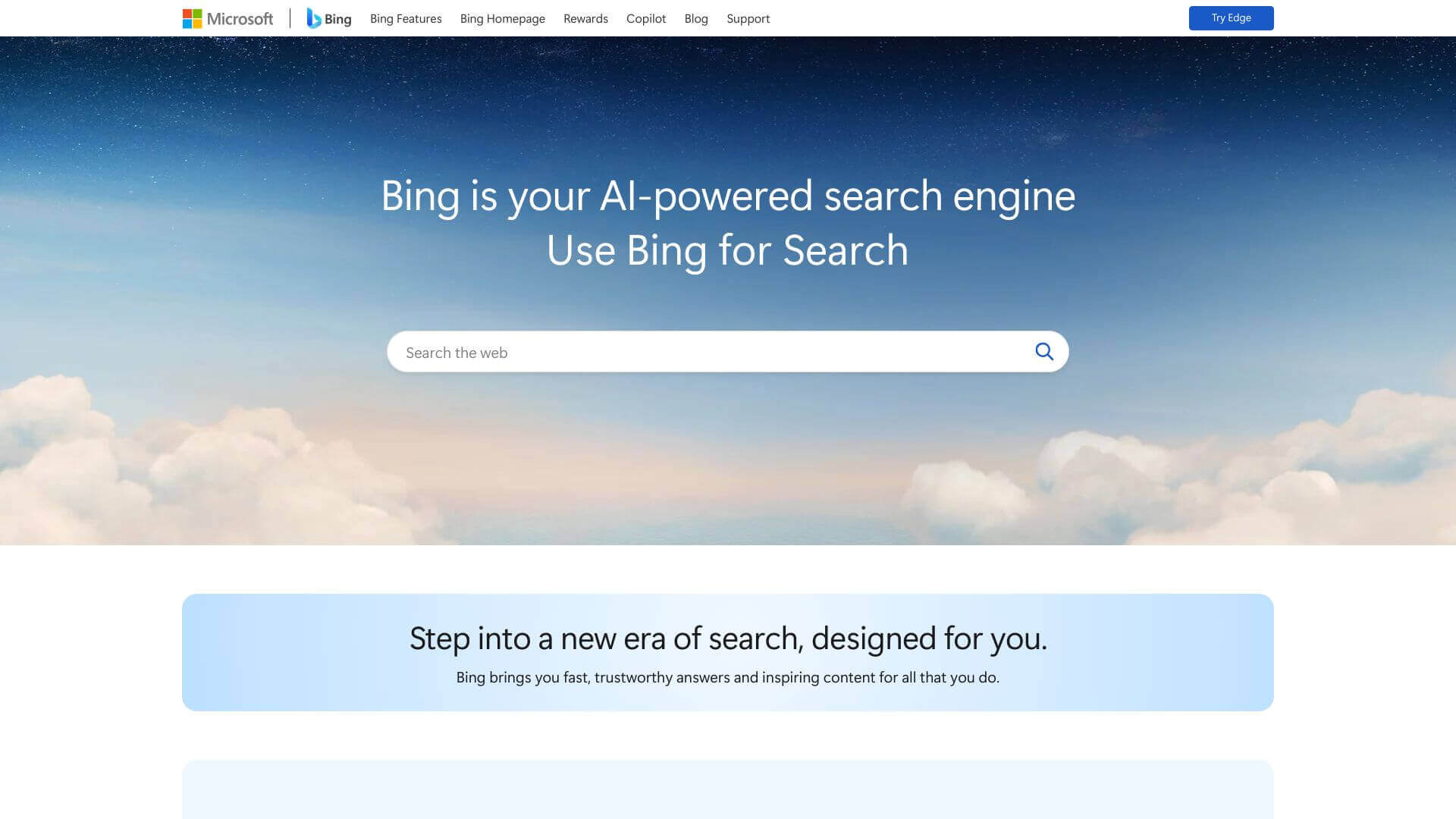 Microsoft Bing AI screenshot