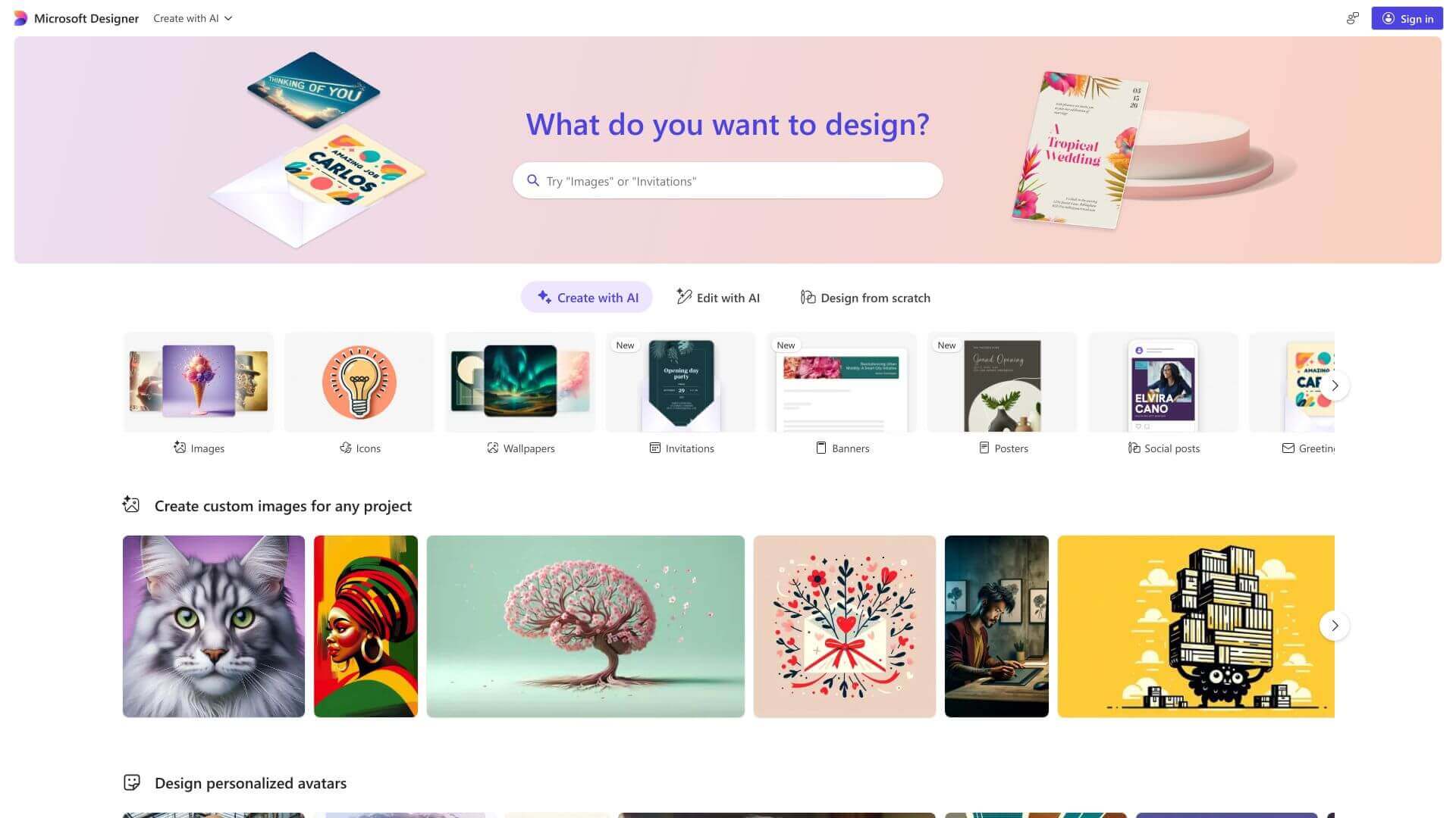 Microsoft Designer screenshot