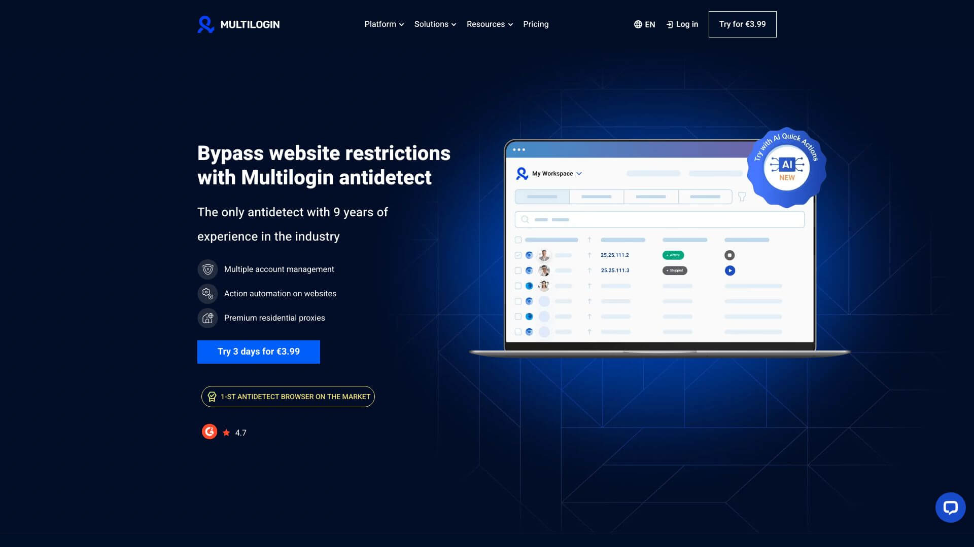 Multilogin screenshot