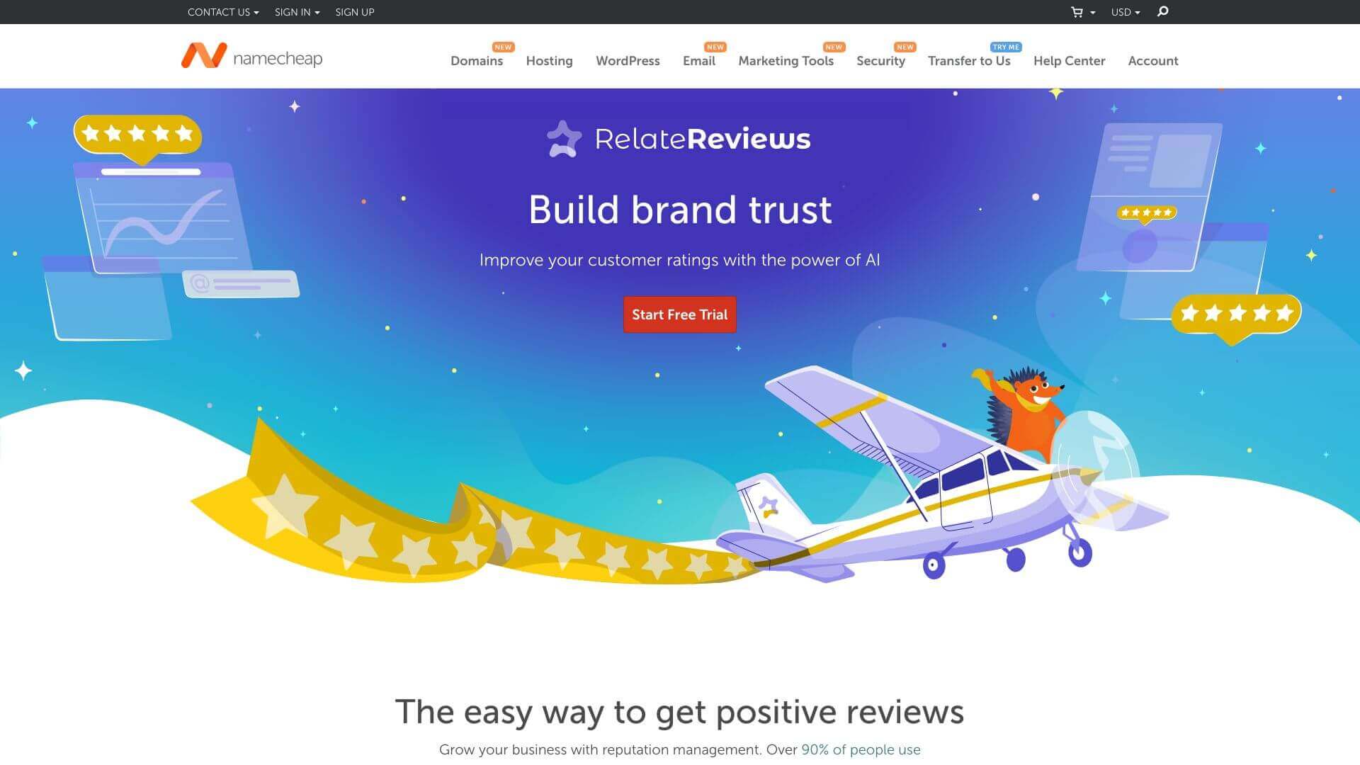 Namecheap RelateReviews screenshot