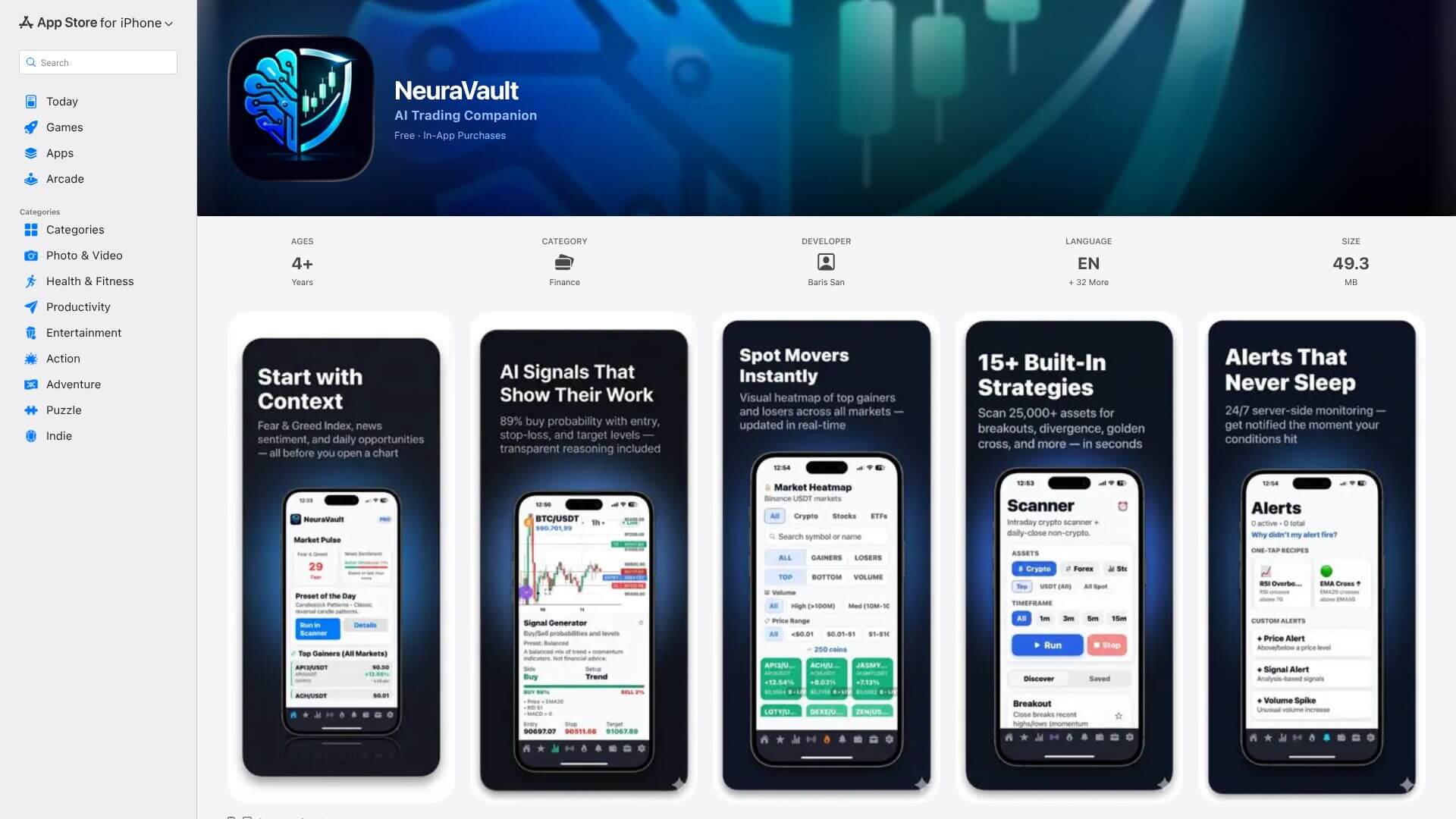 NeuraVault AI-powered trading screenshot