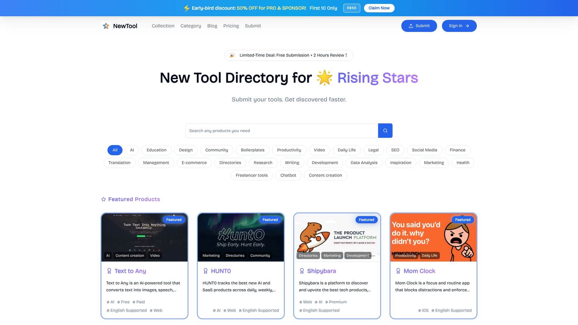NewTool - Rising Star Tools Directory screenshot