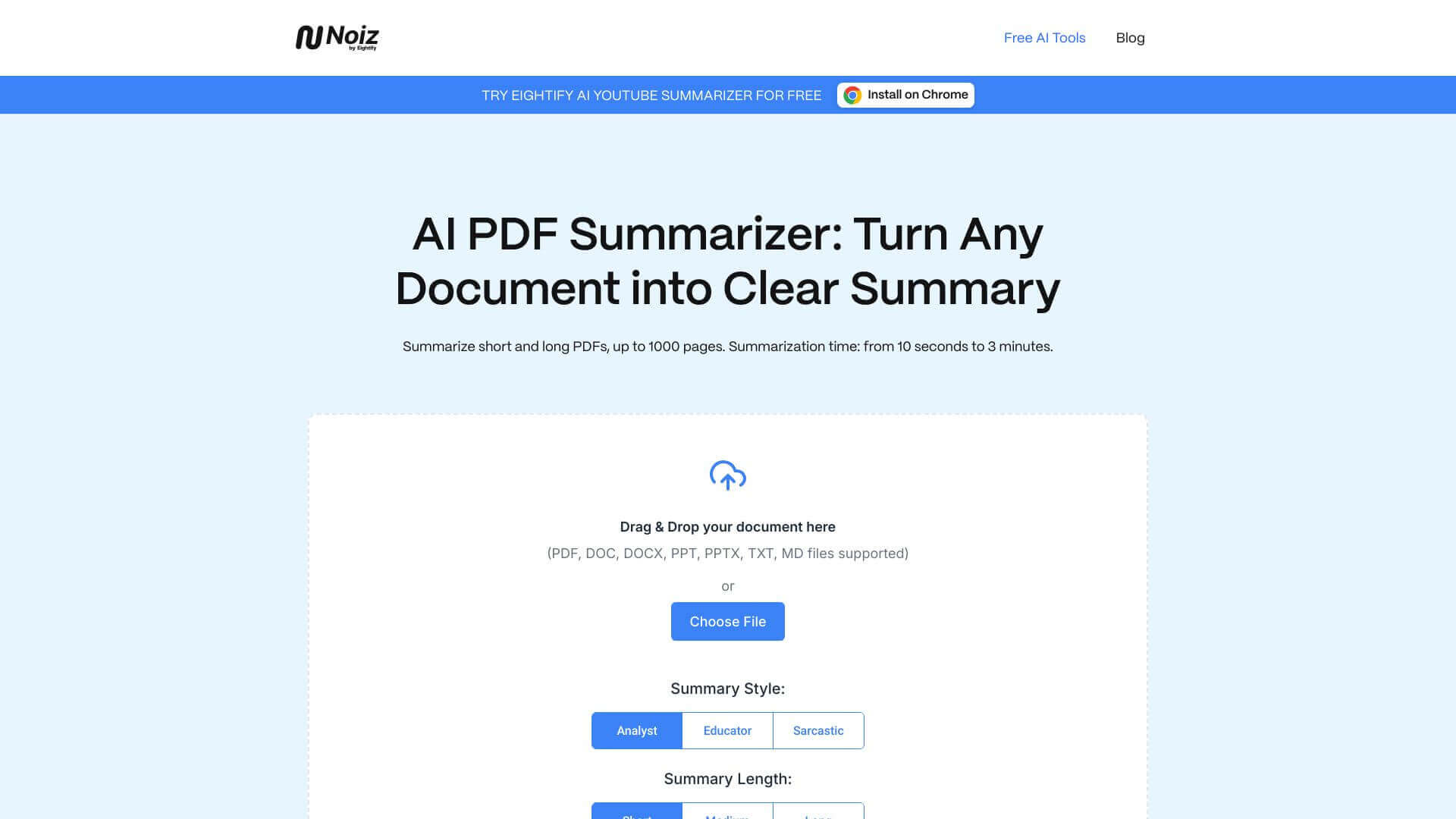 Noiz - AI PDF Summarizer screenshot