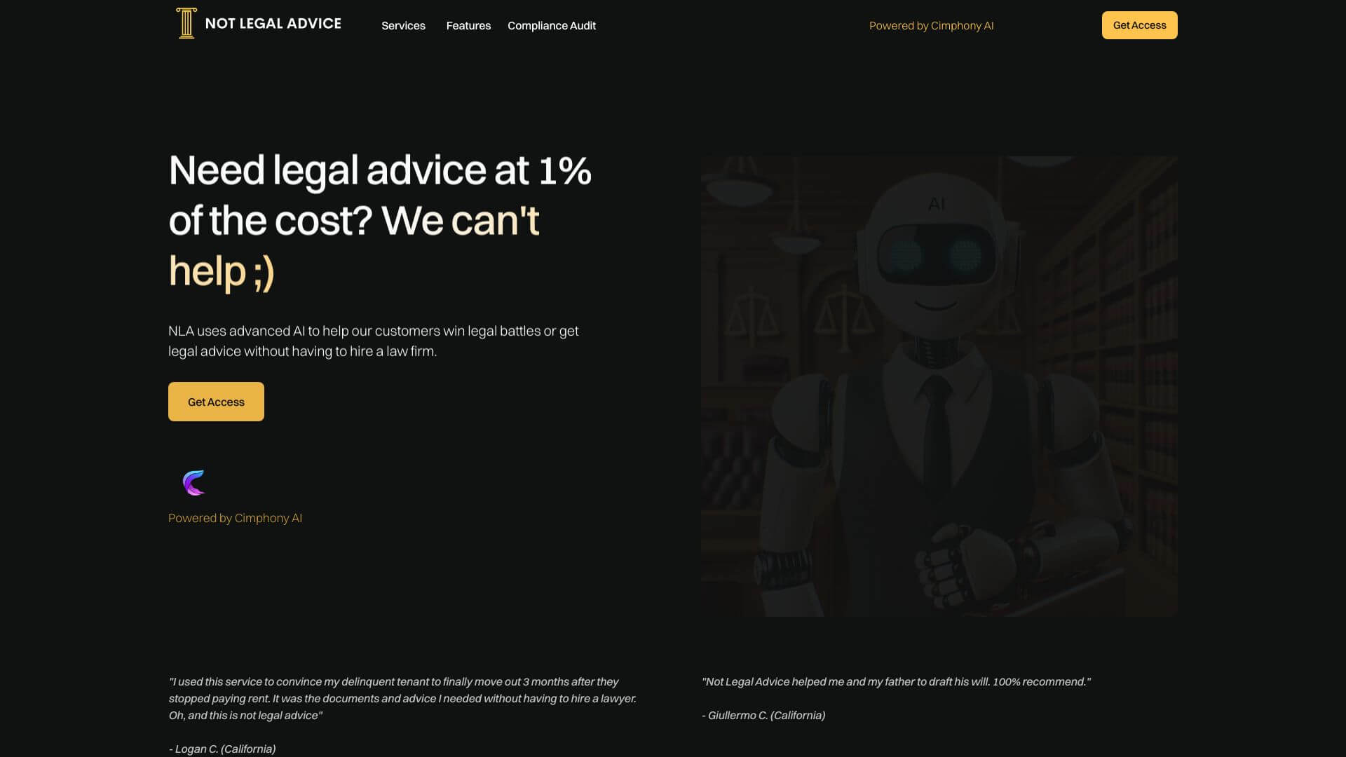 Not Legal Advice screenshot