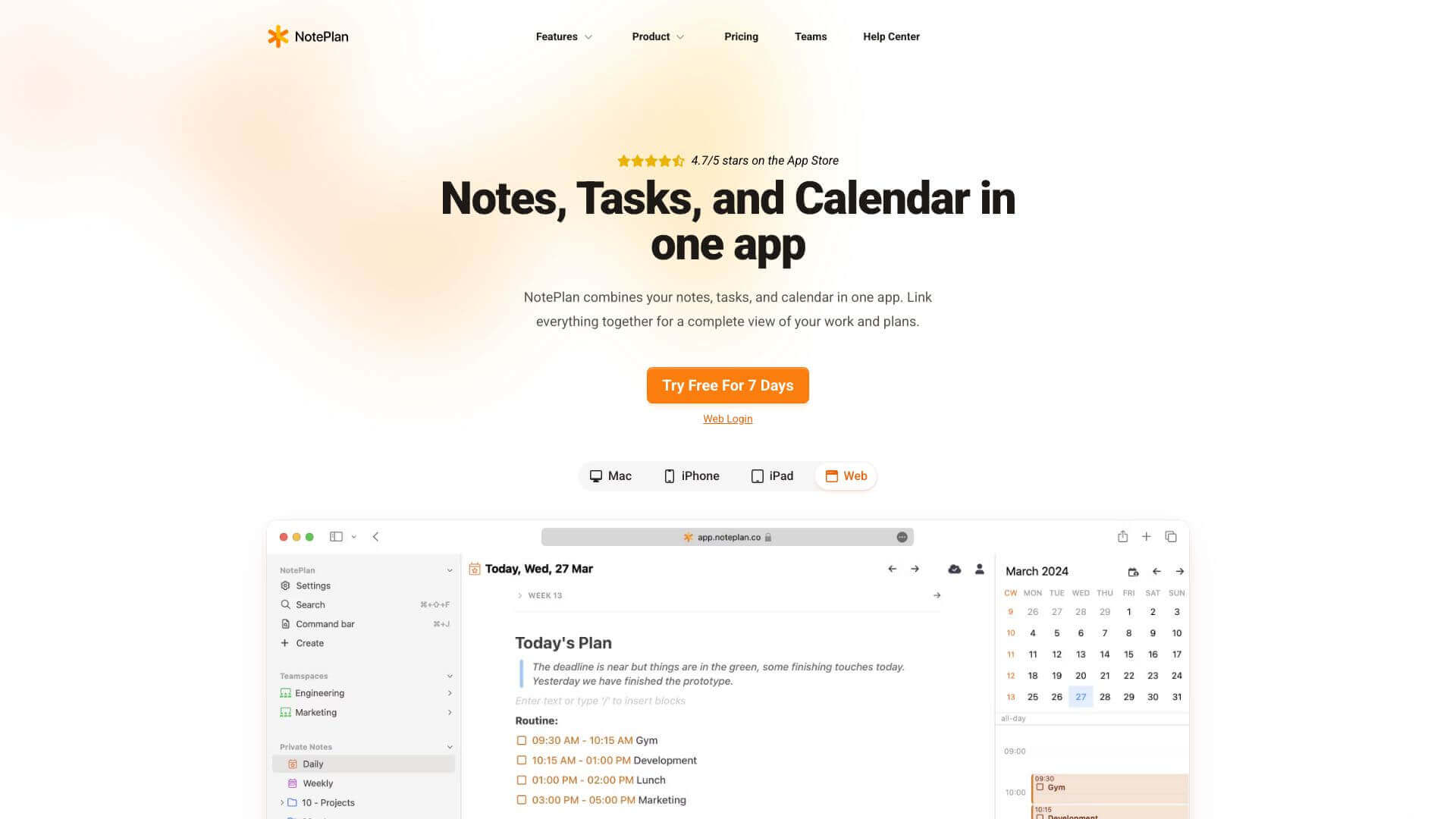 NotePlan screenshot