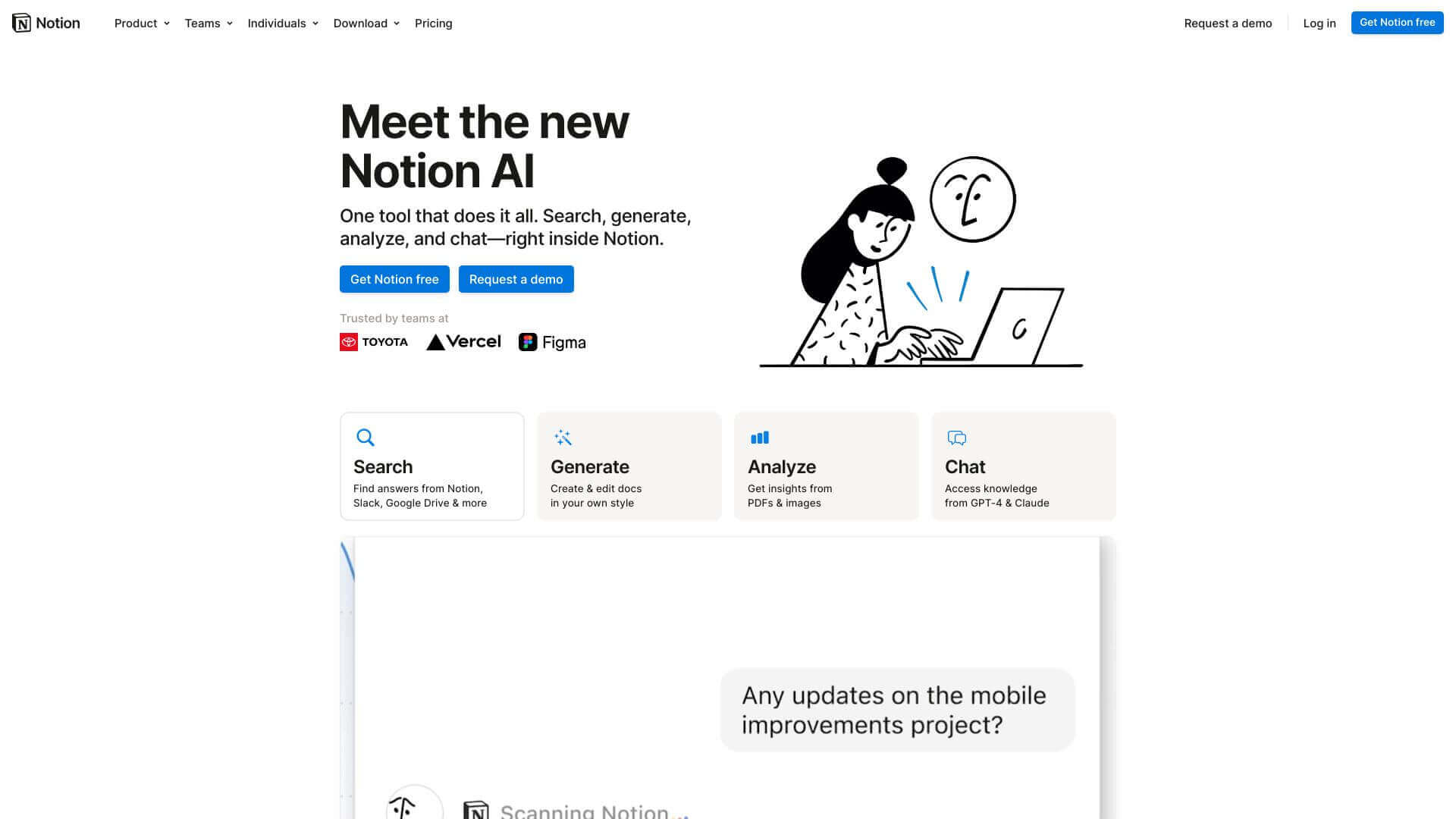 Notion AI screenshot