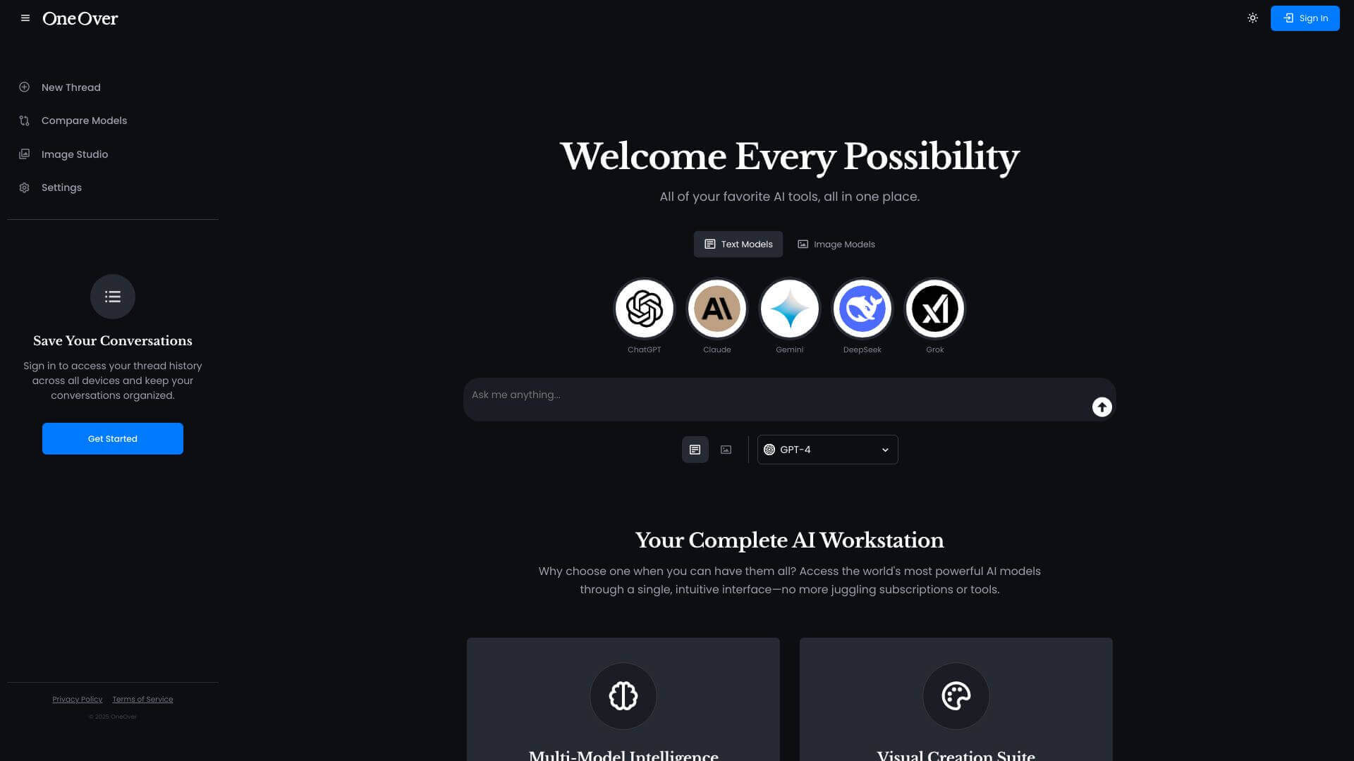 OneOver.com screenshot