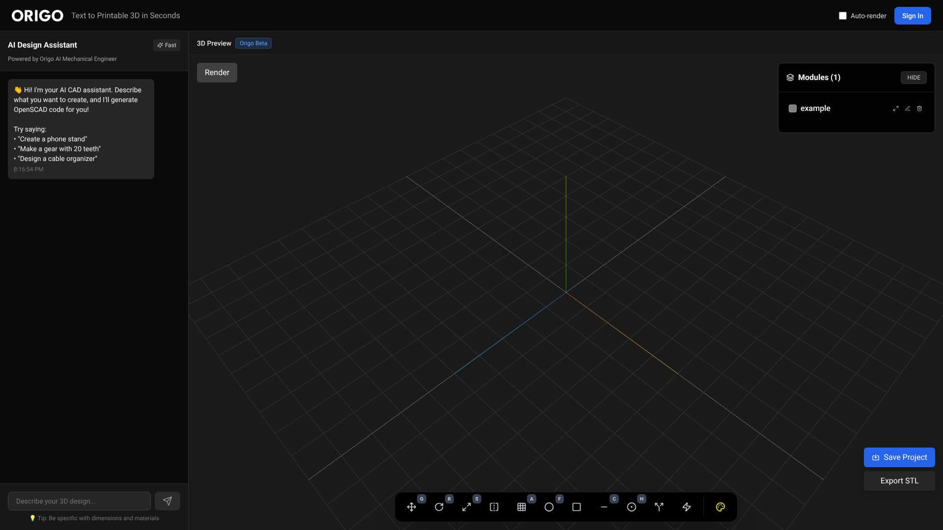 ORIGO | Text to Printable 3D in Seconds screenshot