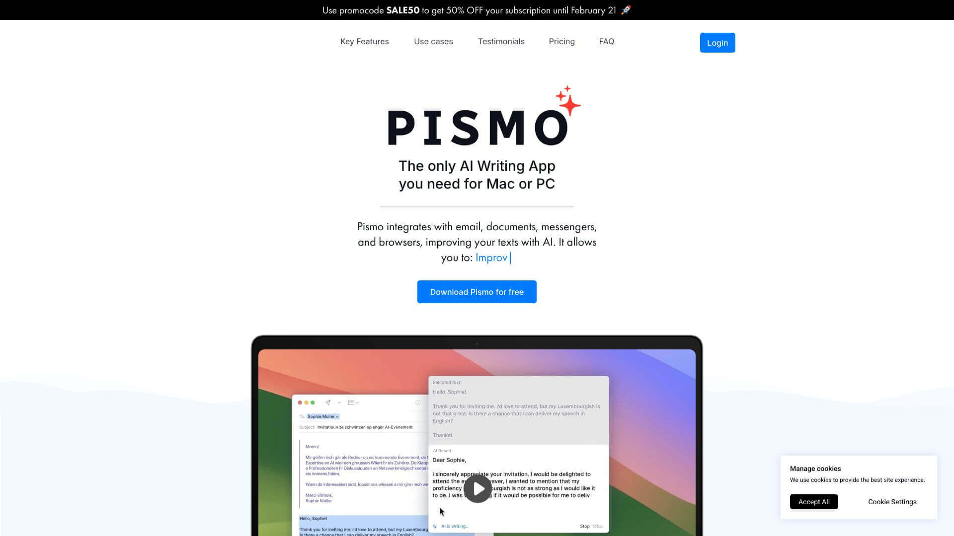 Pismo ai screenshot