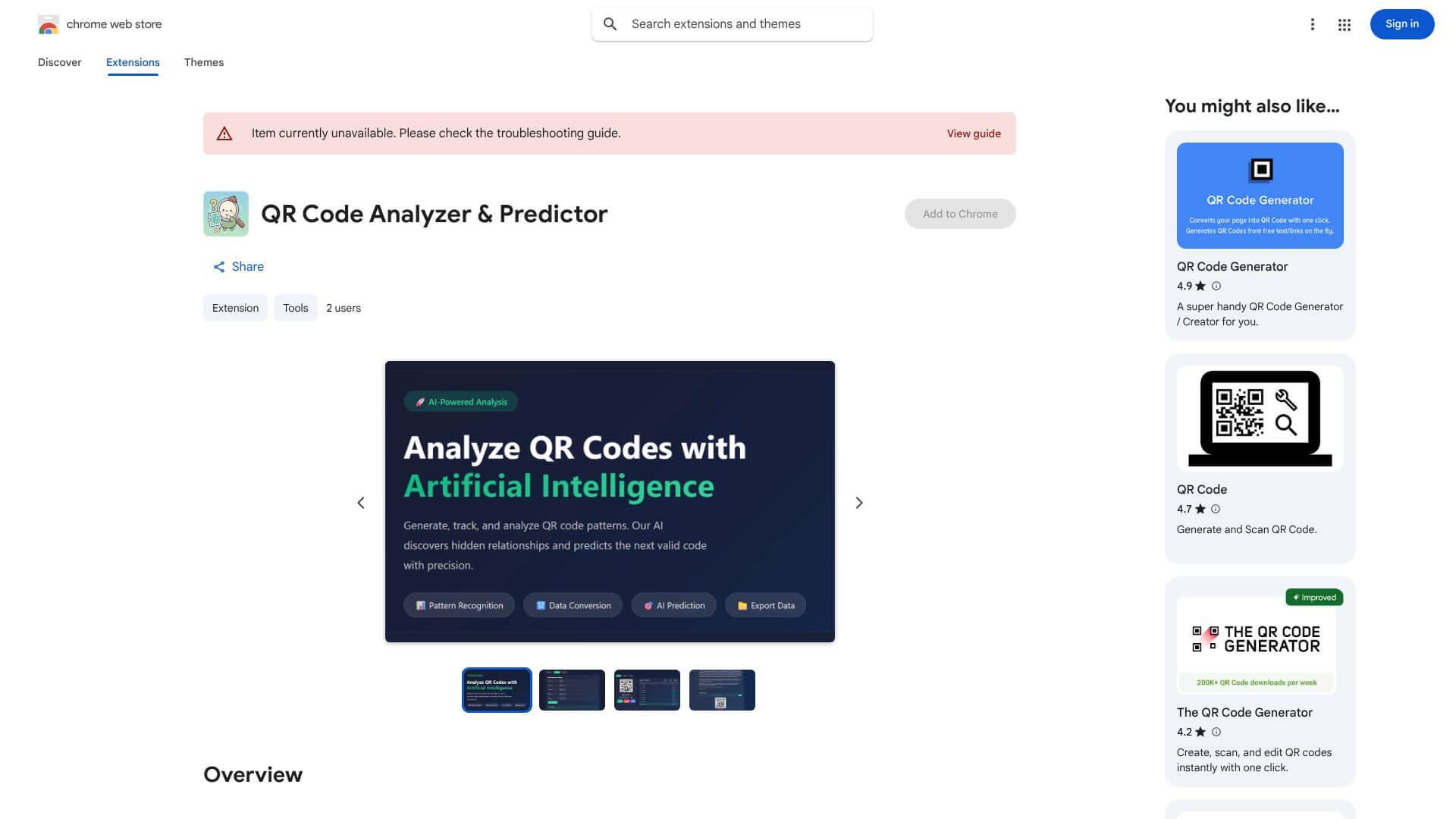 QR Code Analyzer & Predictor screenshot