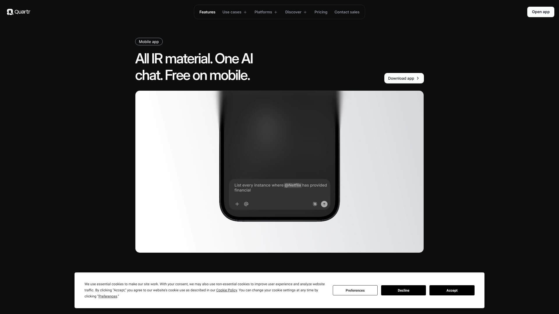 Quartr AI chat screenshot