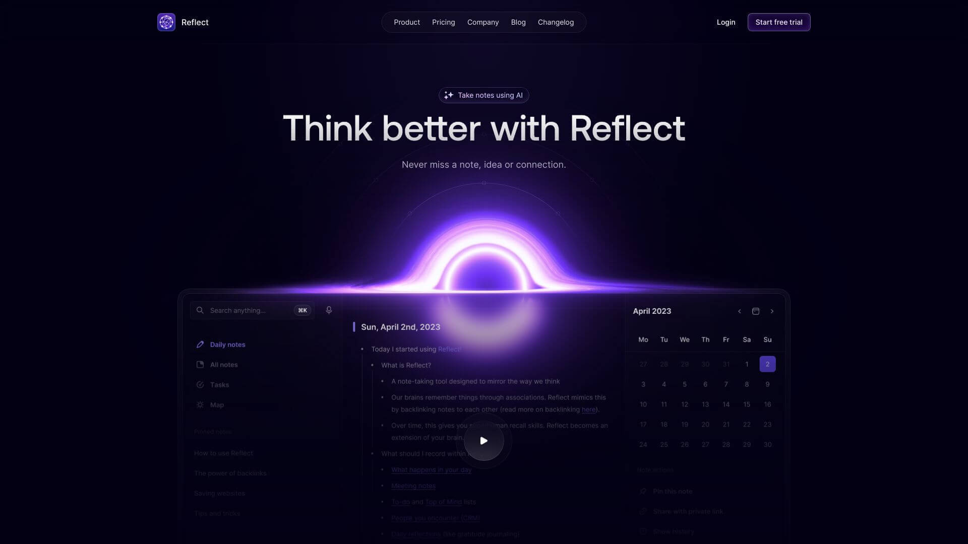 Reflect Notes screenshot