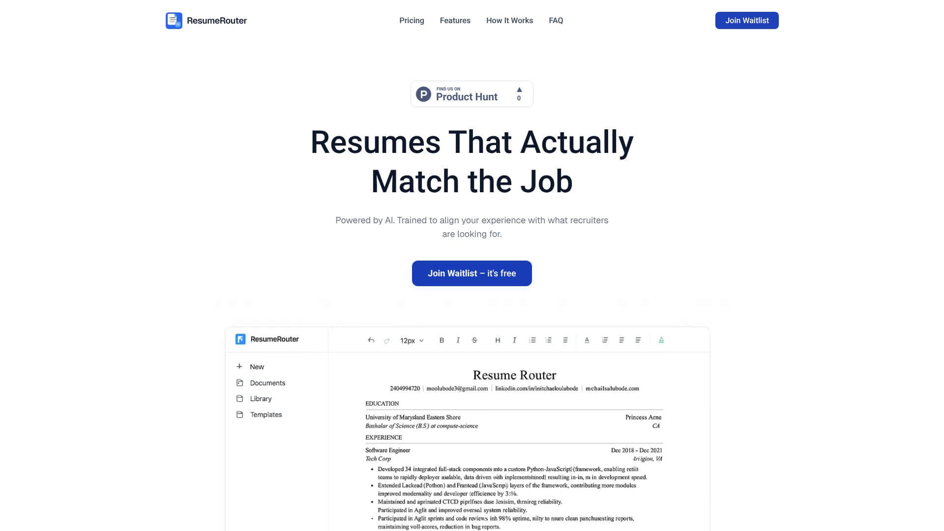 ResumeRouter screenshot