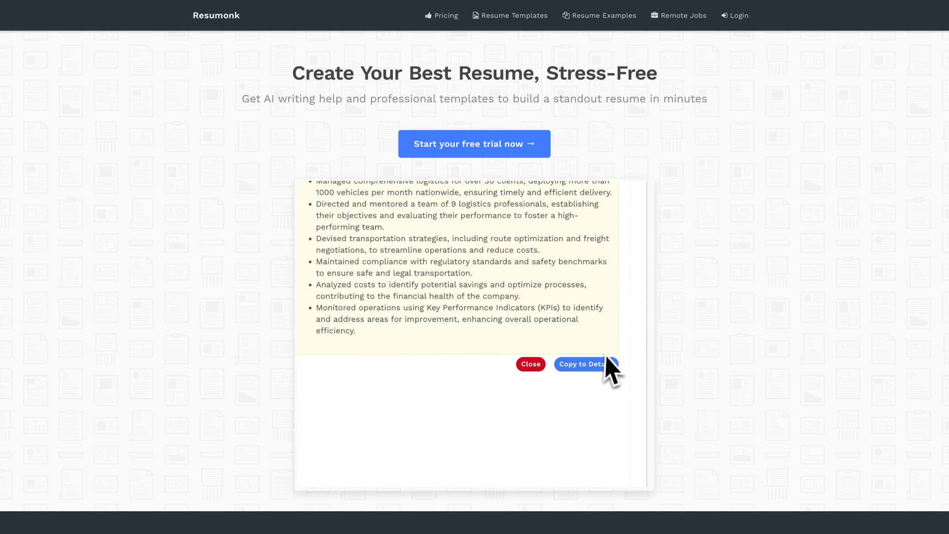 Resumonk screenshot
