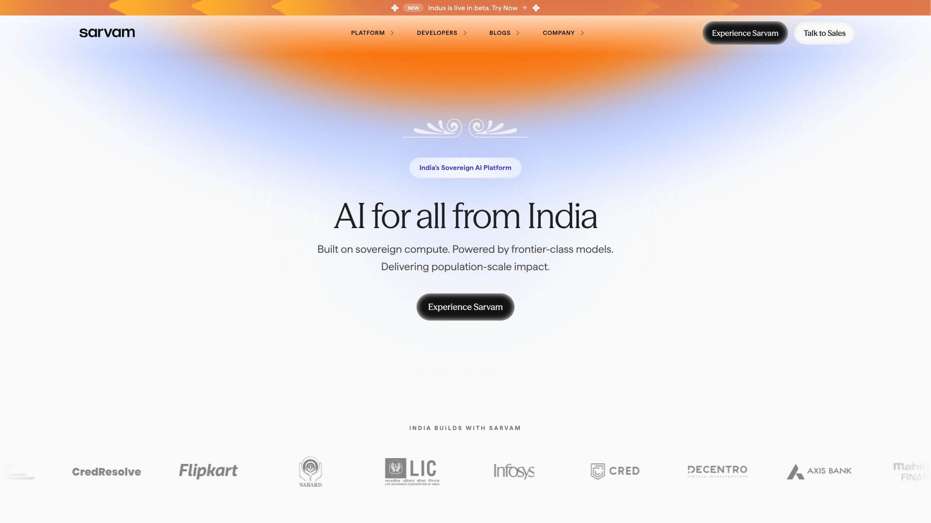 Sarvam 105B screenshot