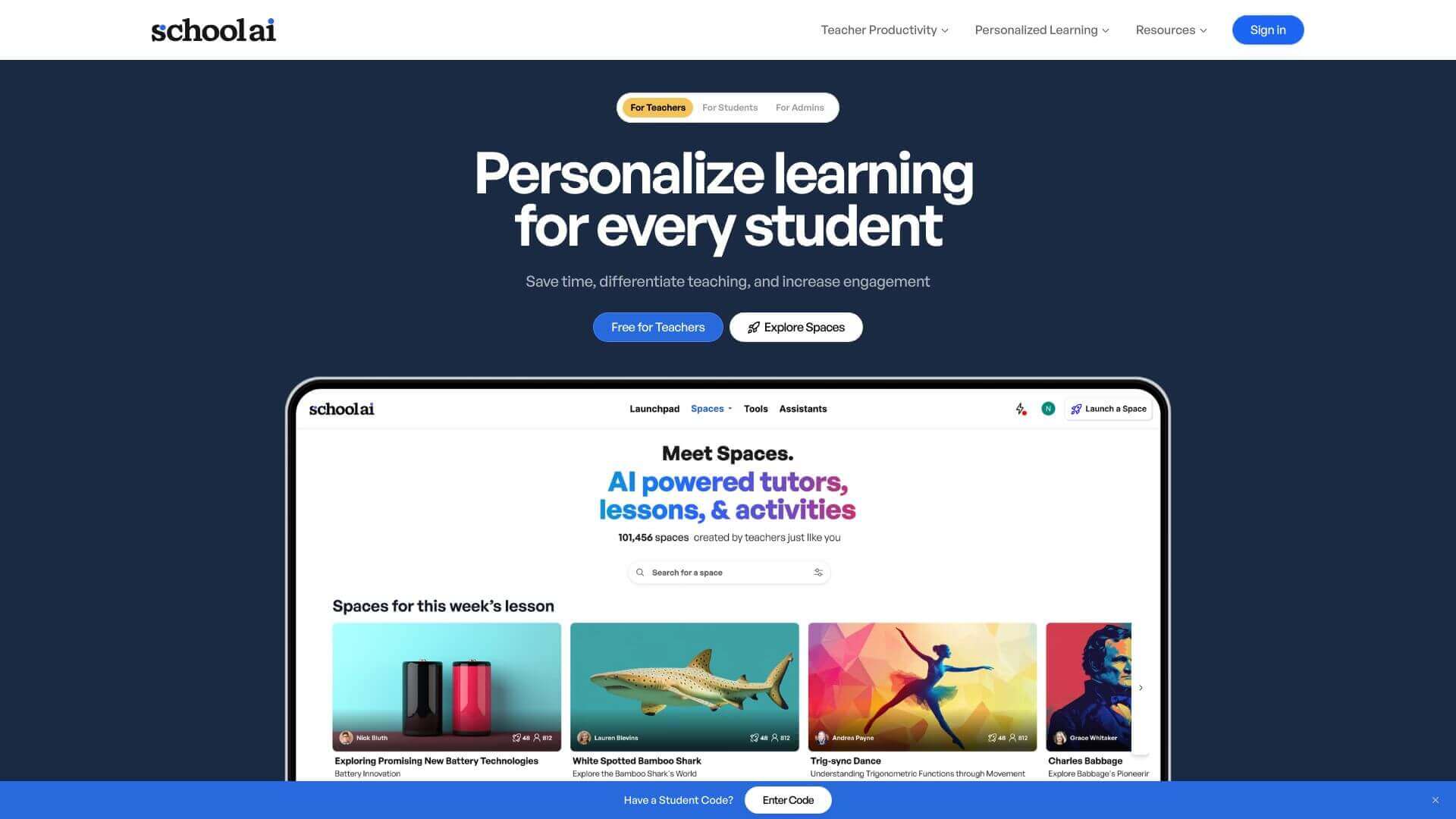 SchoolAI screenshot