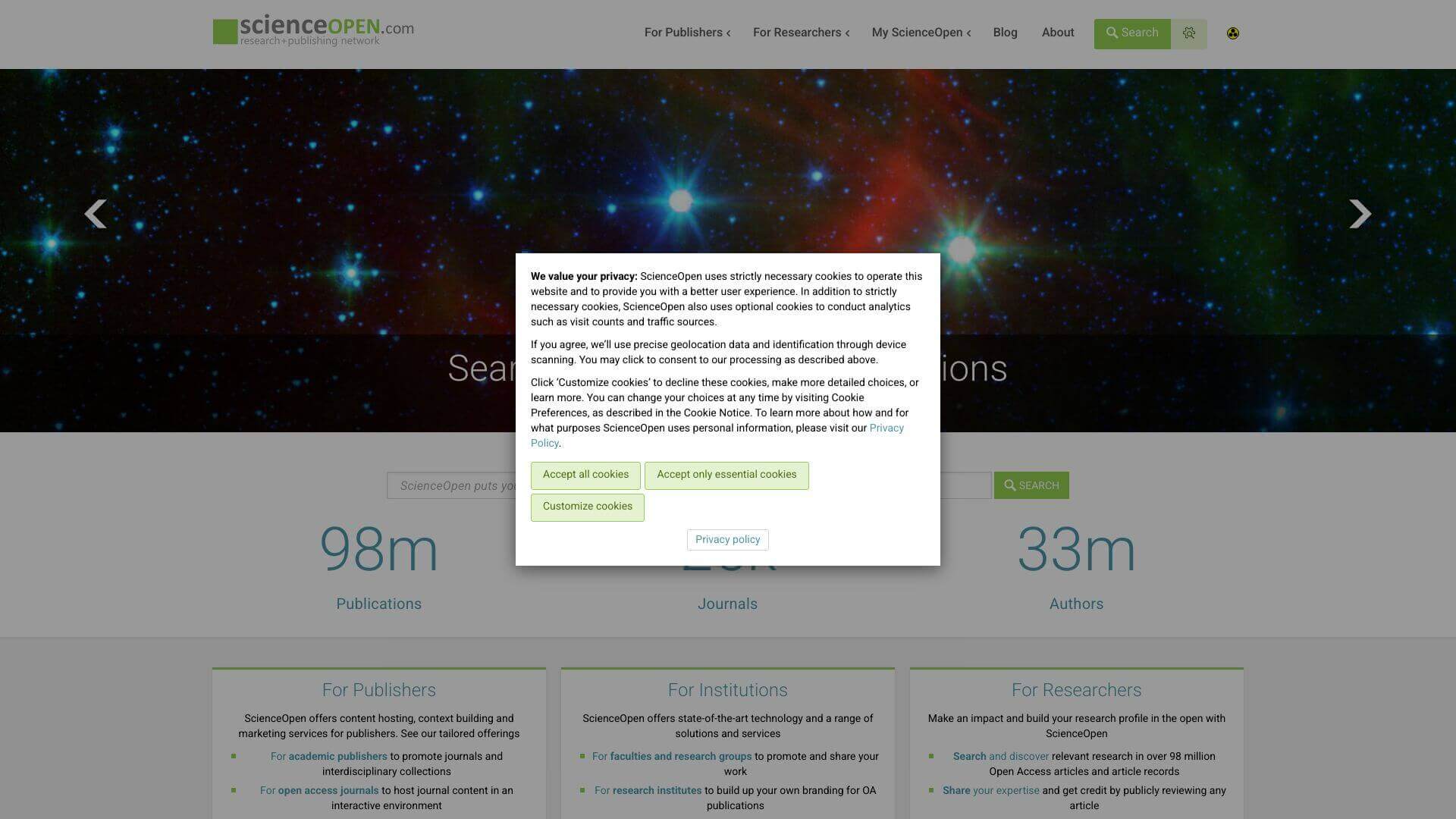 ScienceOpen screenshot