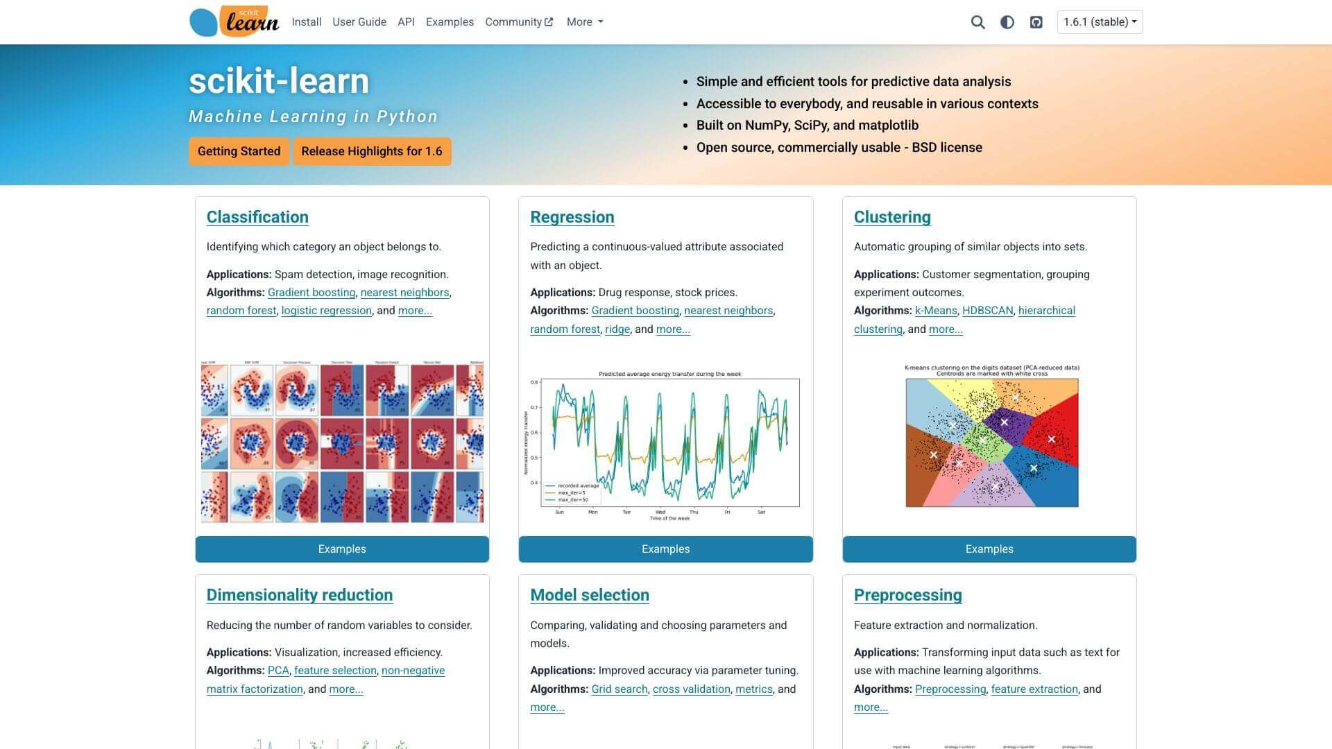 Scikit-learn screenshot