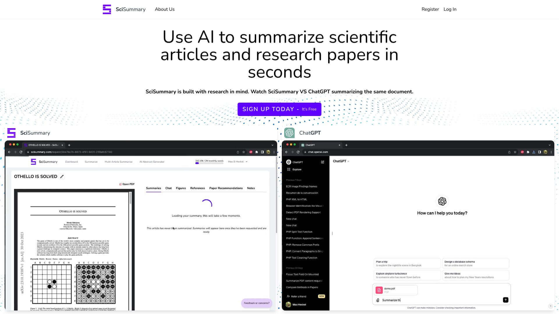 Scisummary screenshot