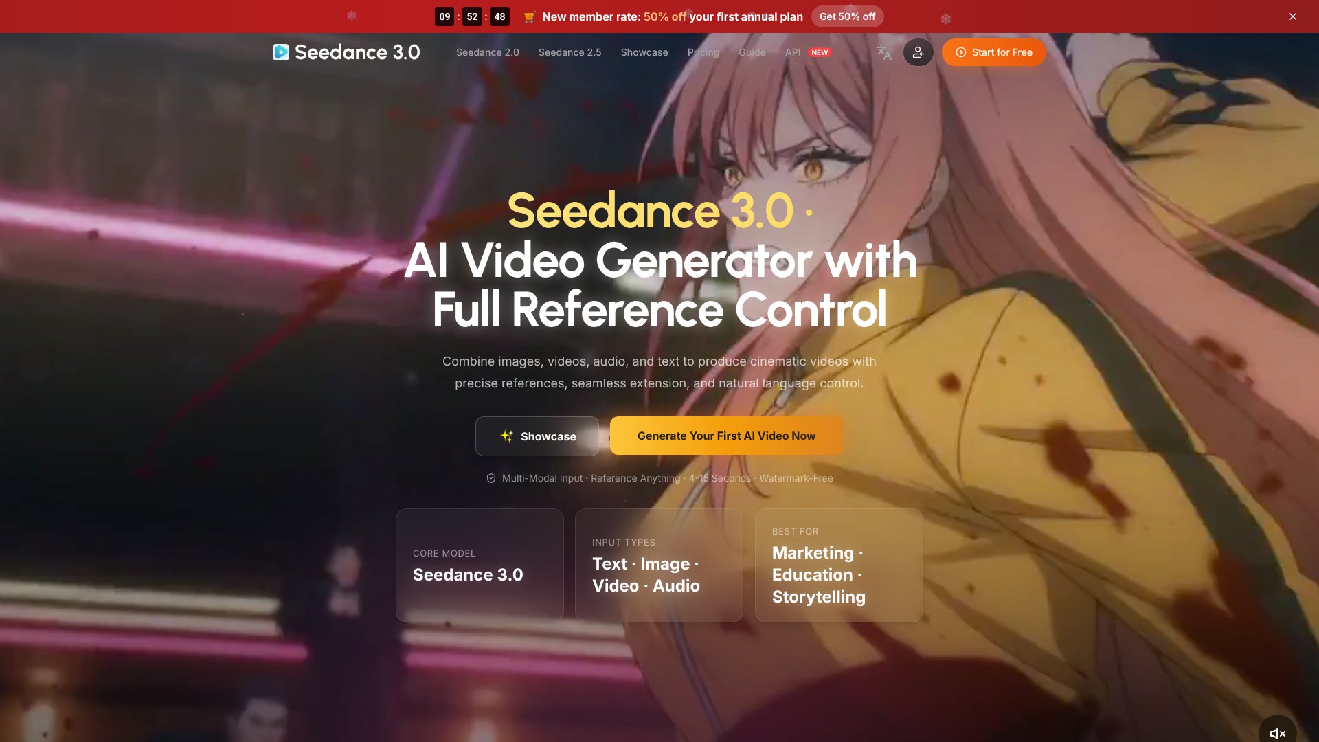 Seedance 3.0 AI Video Generator screenshot