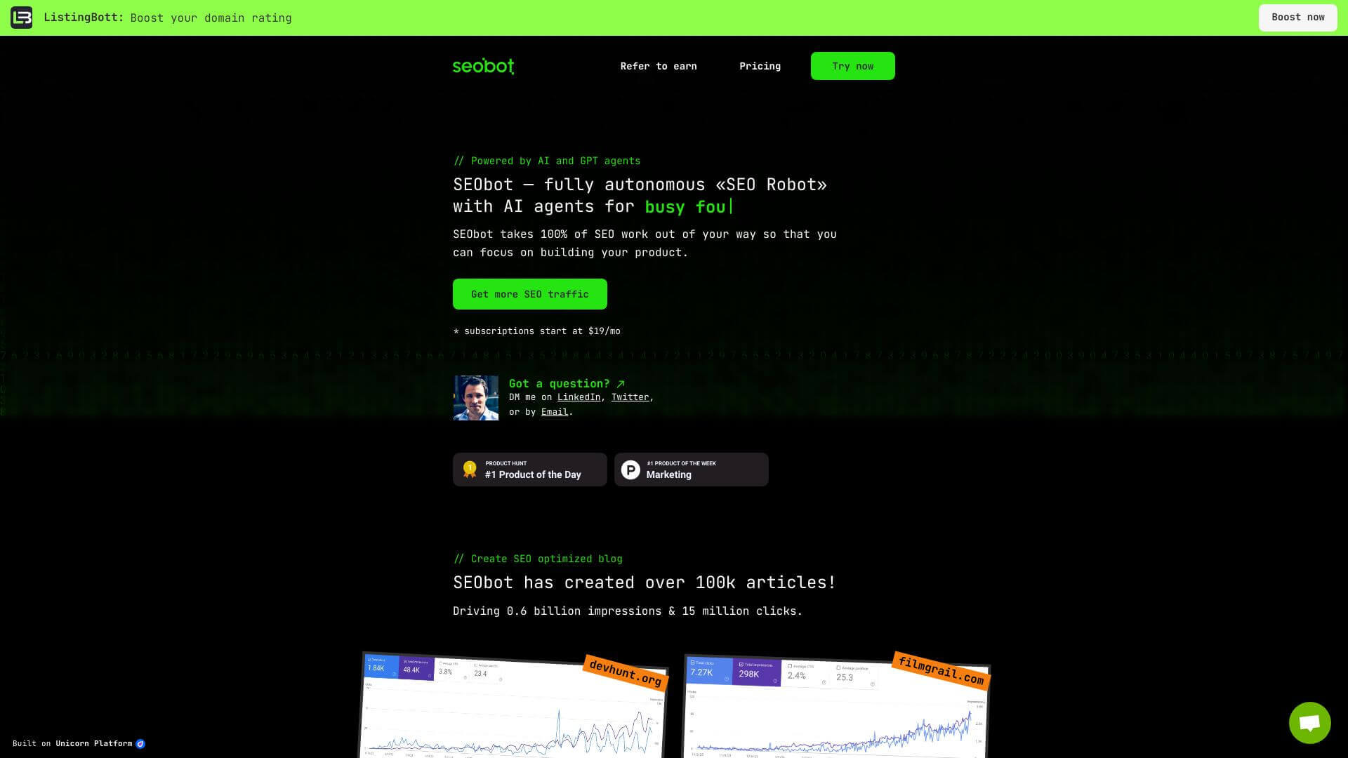 SEO Bot screenshot