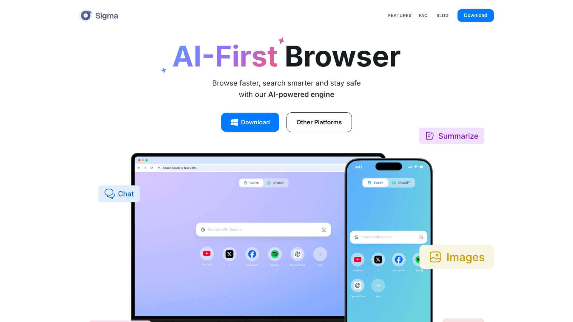 Sigma AI Browser screenshot