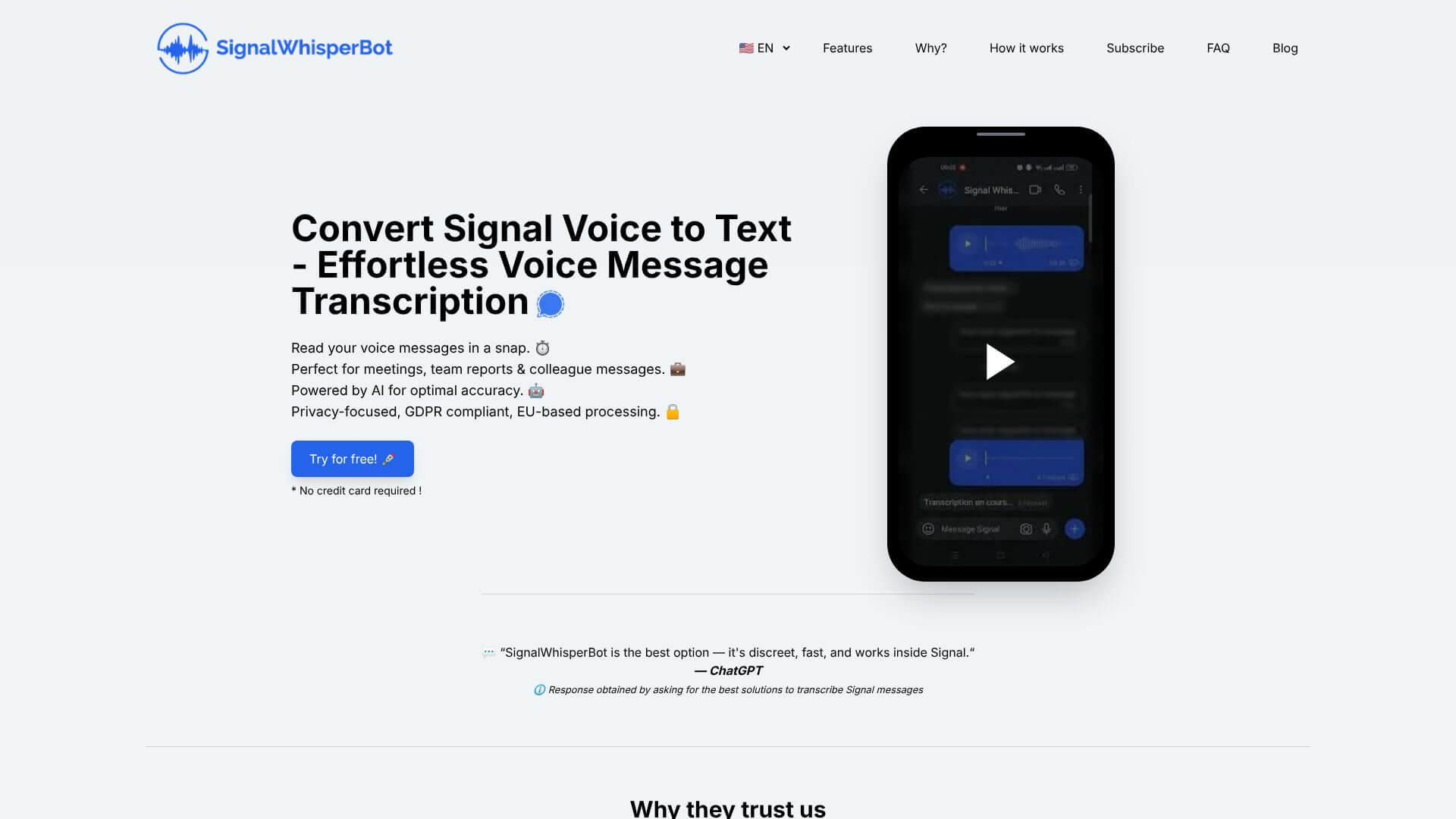 SignalWhisperBot screenshot