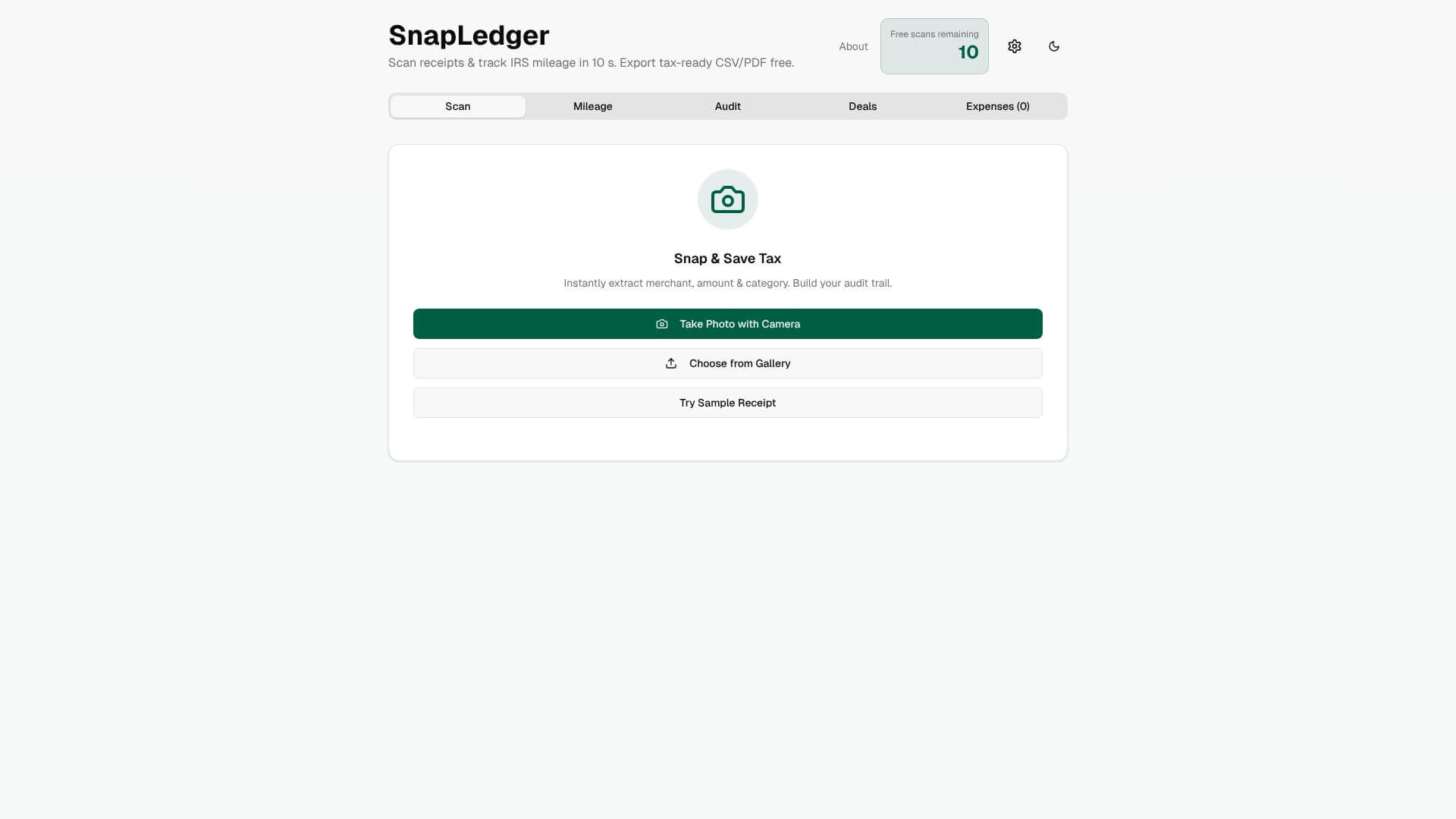 SnapLedger screenshot