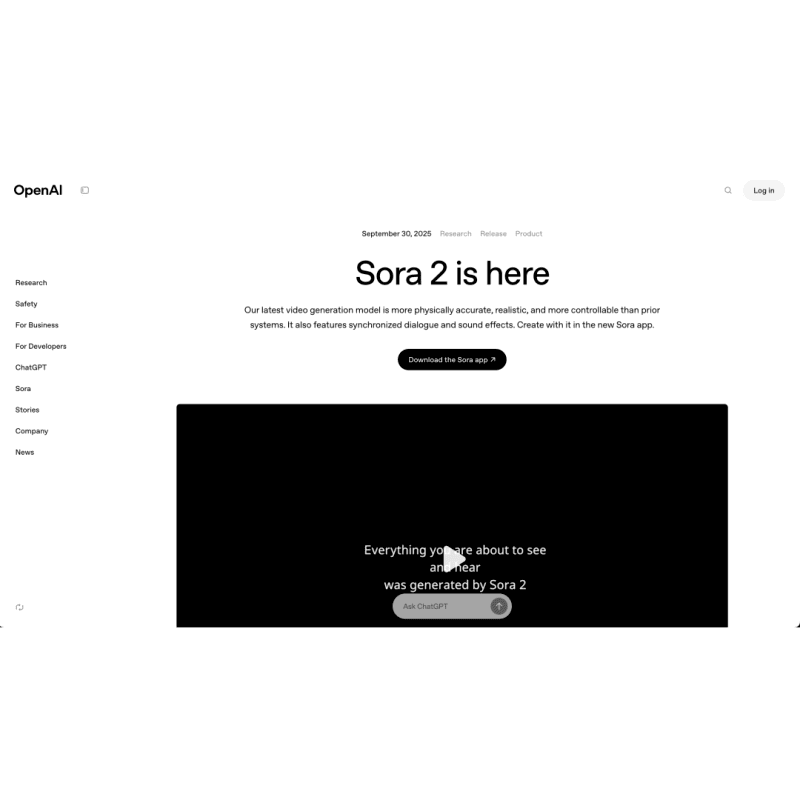 Sora 2 by OpenAI screenshot
