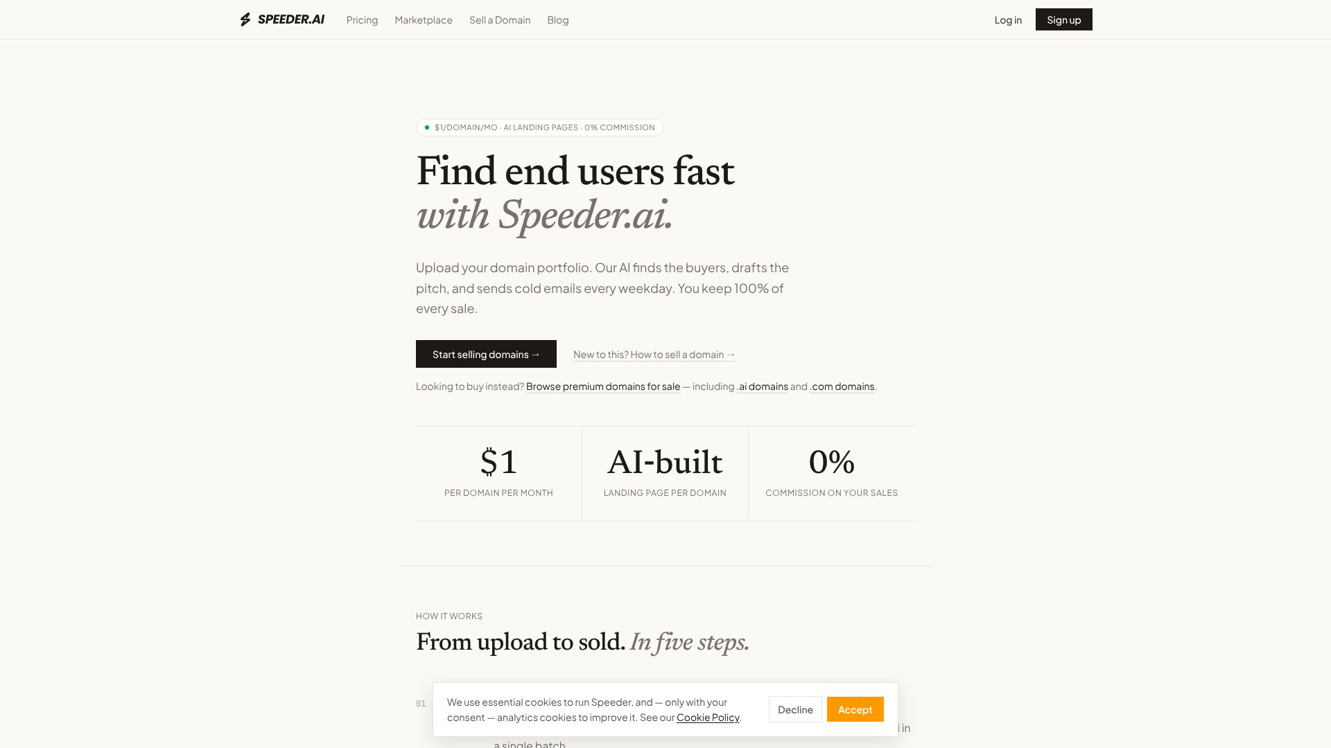 Speeder.ai - Agentic OS for Domain Investors screenshot