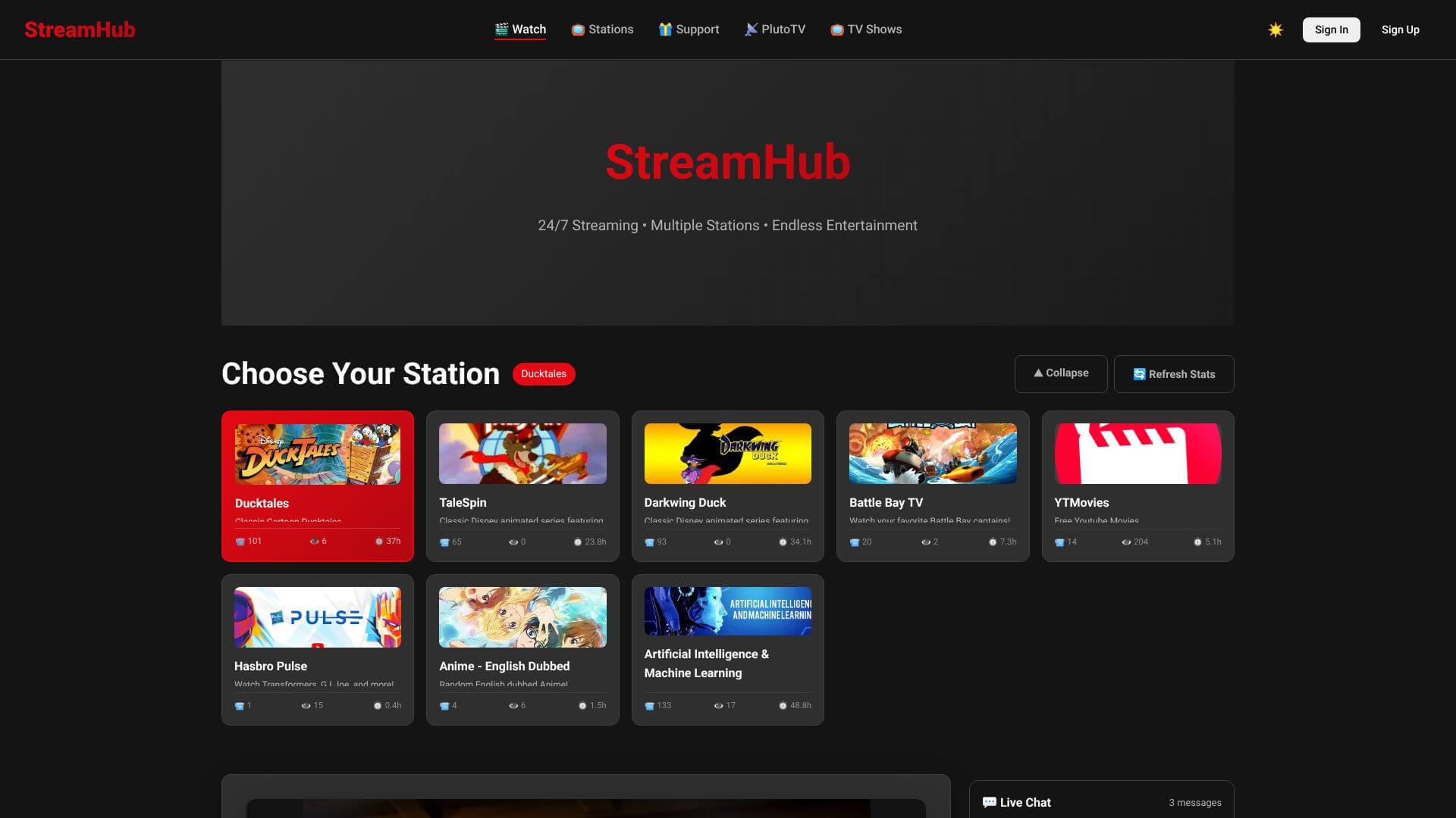 StreamHub screenshot