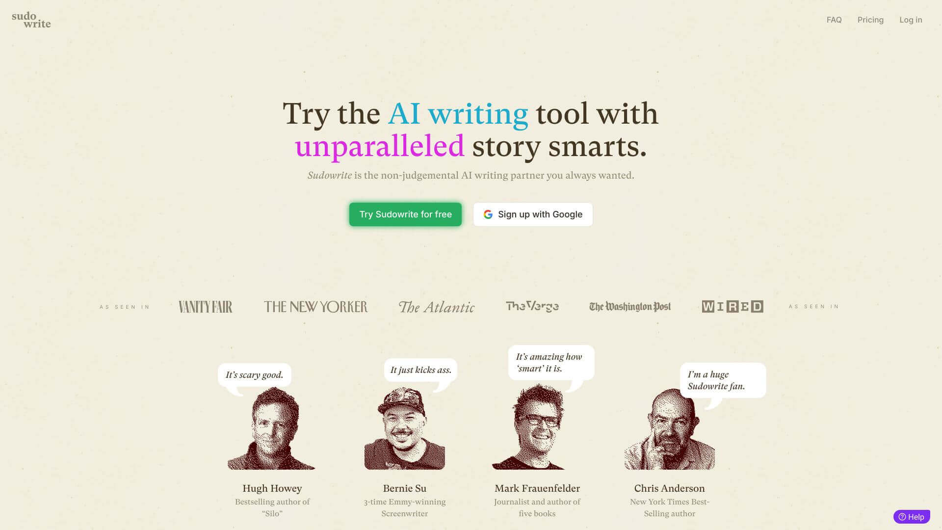 Sudowrite screenshot