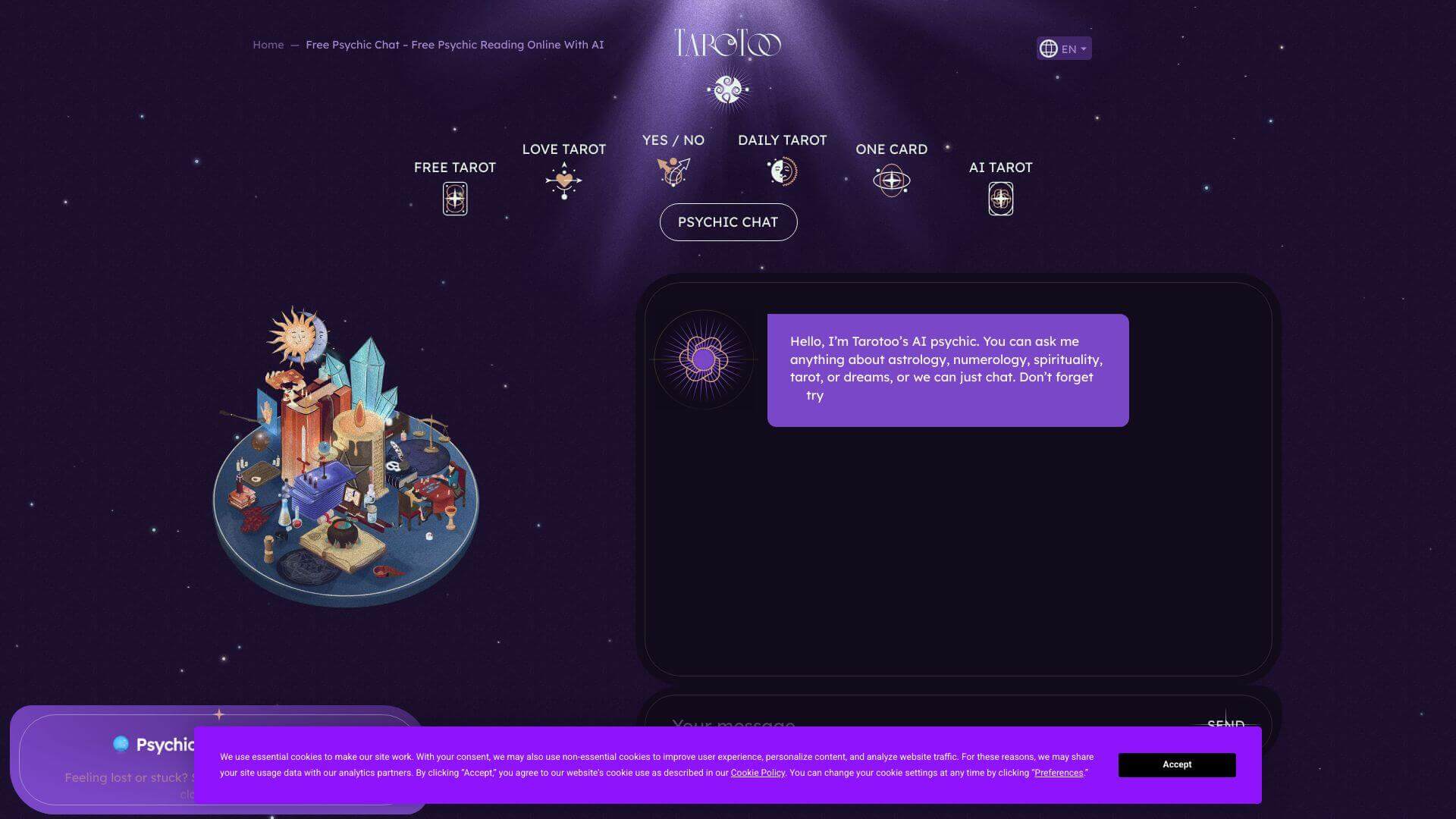 Tarotoo AI Psychic screenshot
