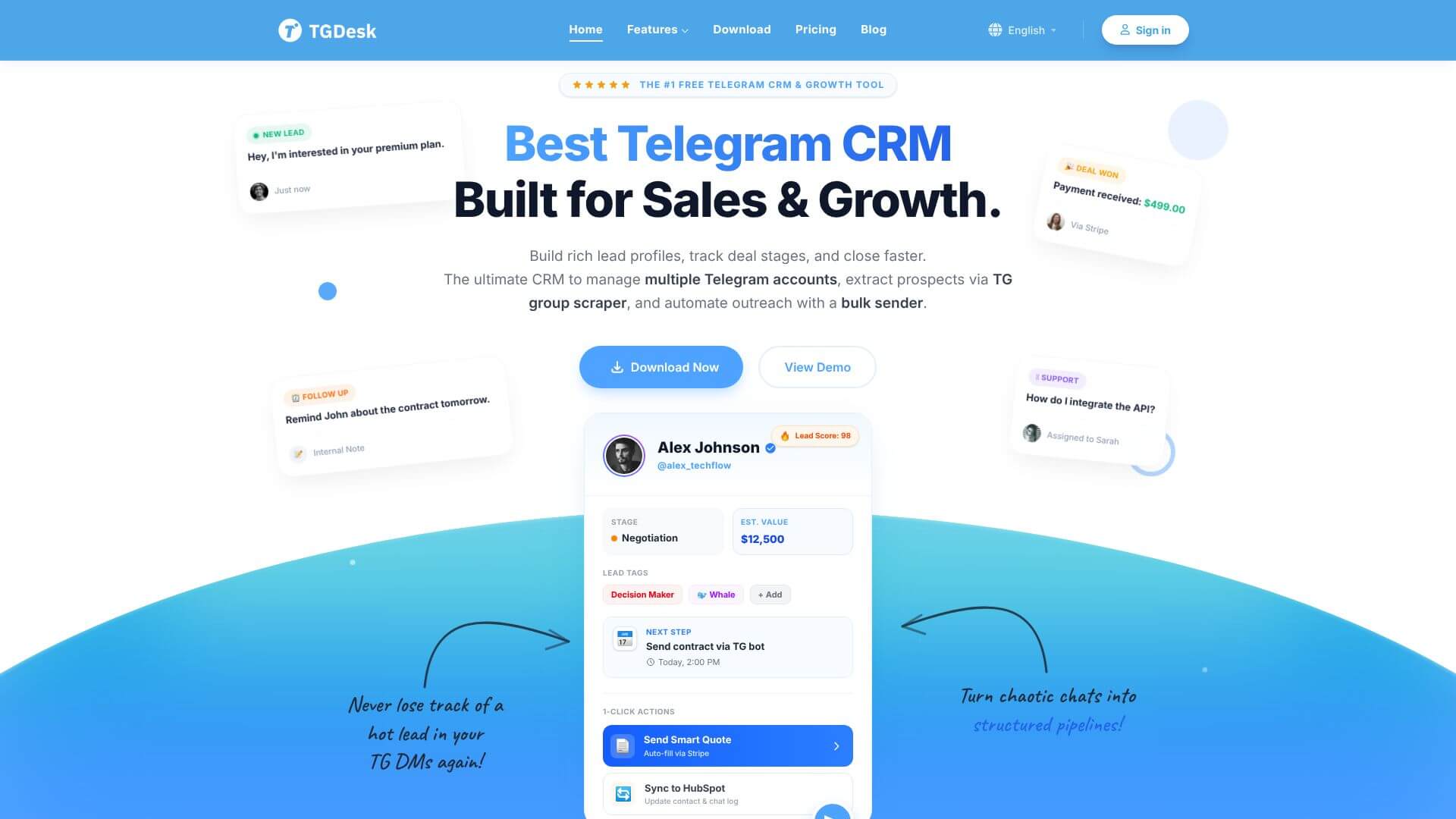 Telegram CRM - TGDesk screenshot