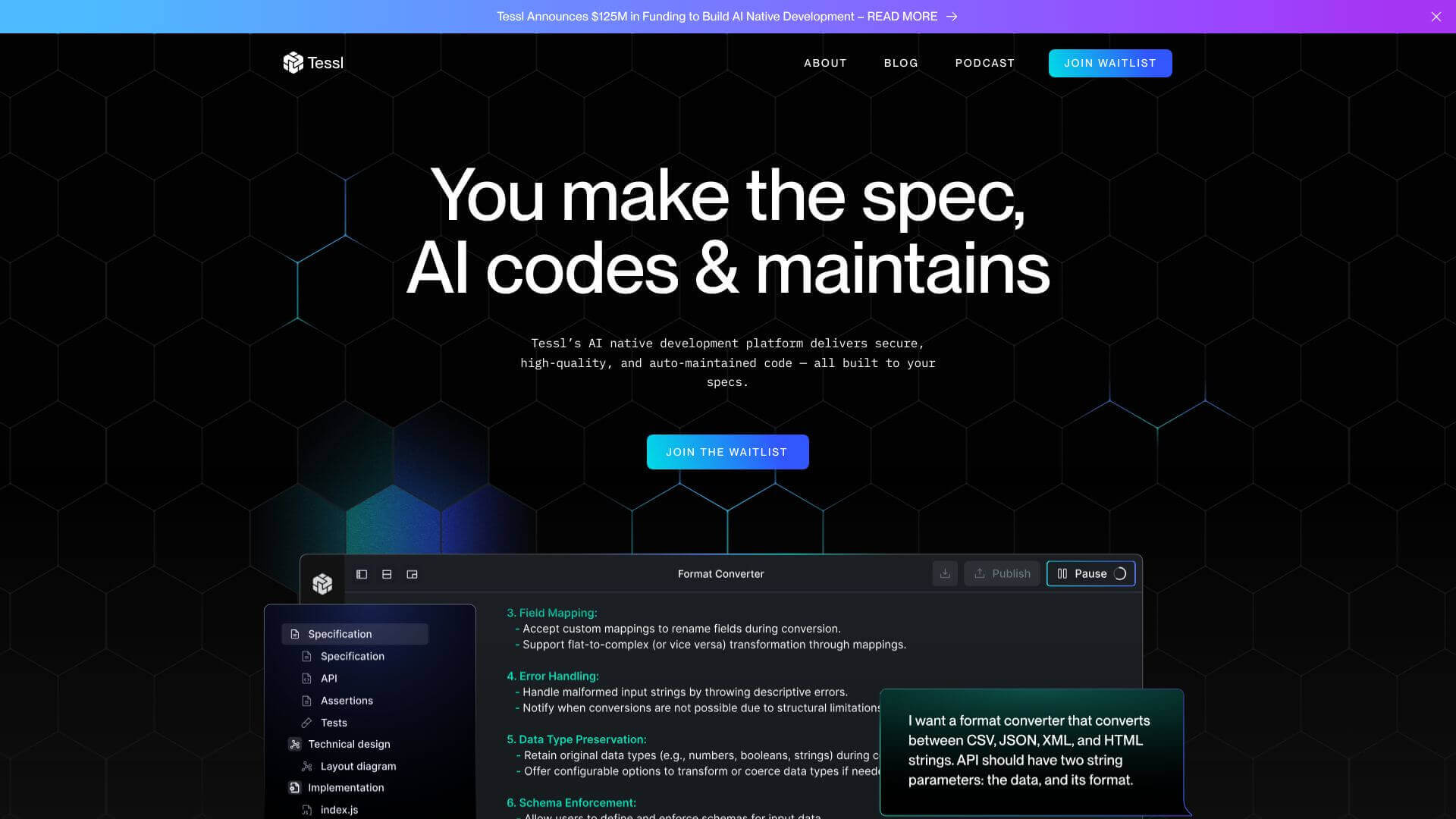 Tessl screenshot