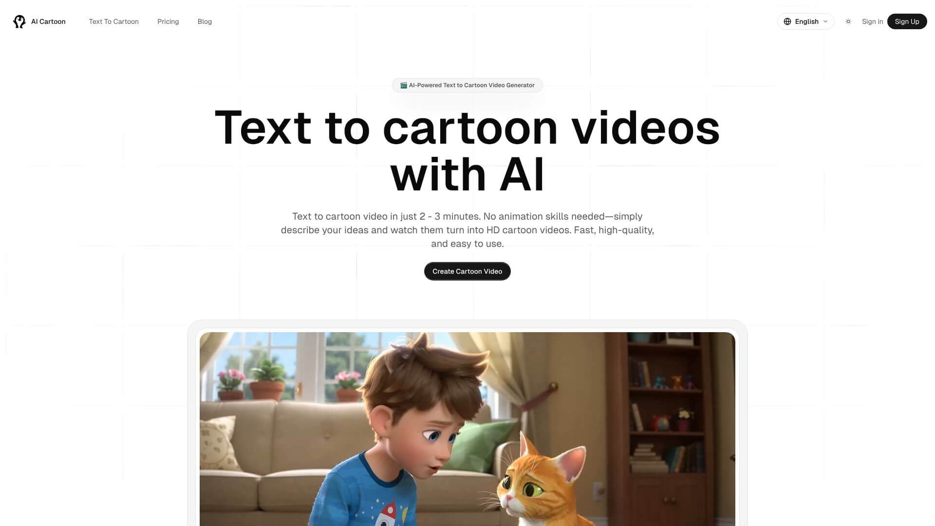 Text to cartoon videos screenshot